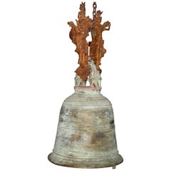 Monumental Thai Bronze and Iron Temple Bell