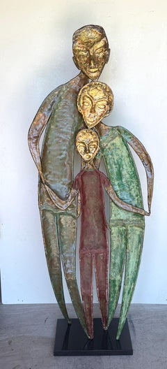 Sculpture monumentale en bronze patiné intitulée « La famille de Guy Fawkes », réalisée par A. Souer
