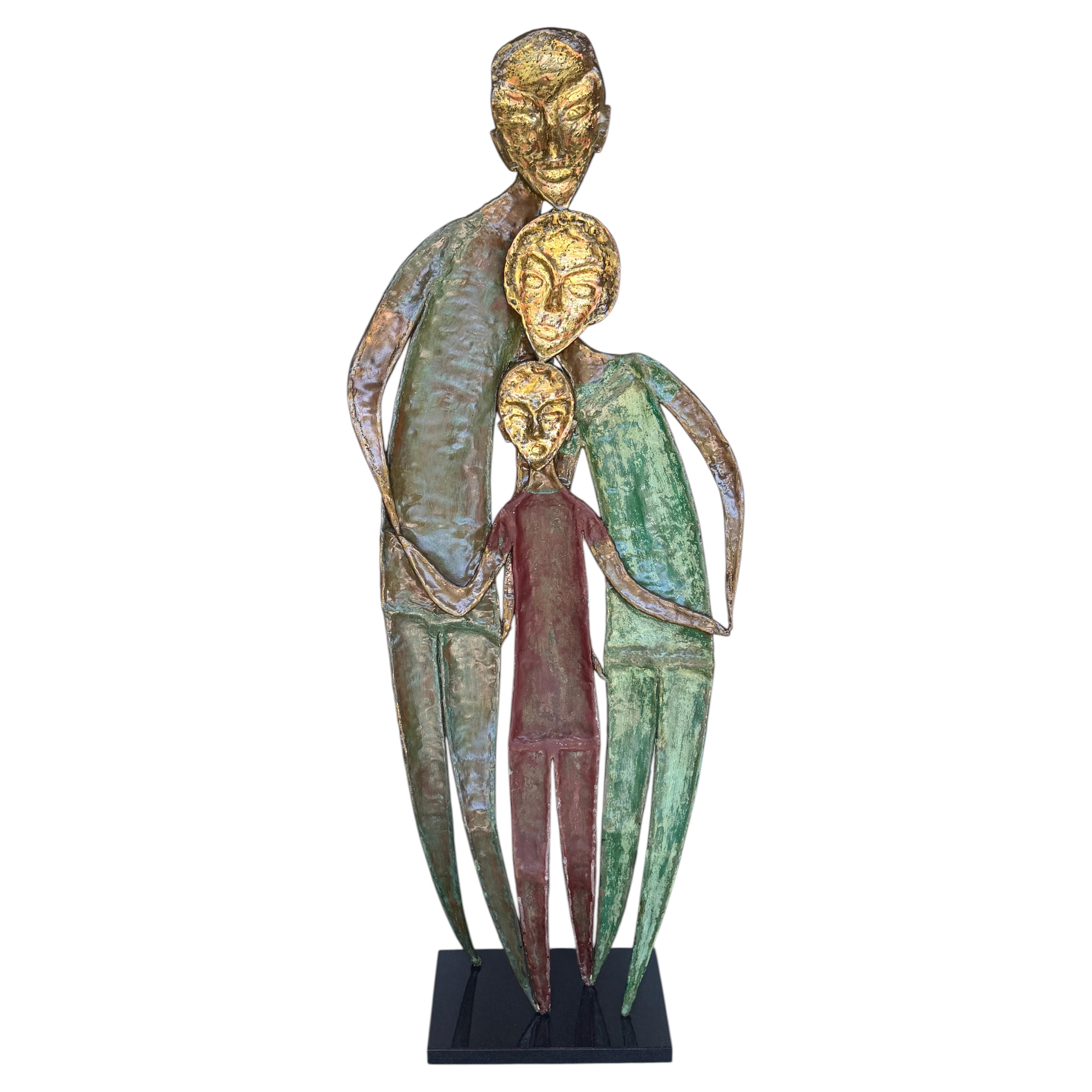 Monumental “The Guy Fawkes Family” Patinated Bronze Sculpture by A. Souer For Sale