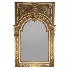 Monumental Third Quarter of 19th Century Italian Hand-Carved & Water-Gilt Mirror