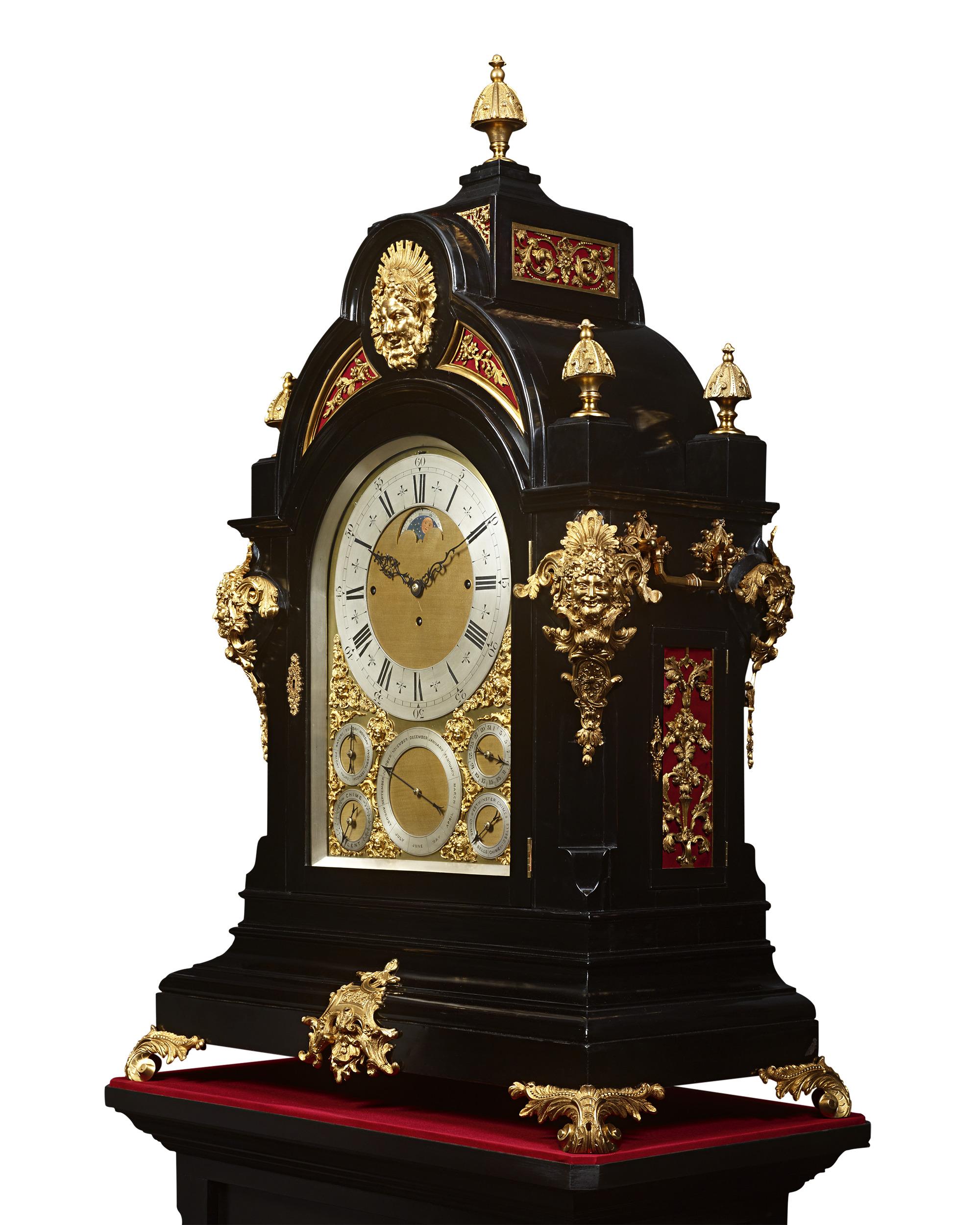 Monumental Three-Train Bracket Clock by J.C. Jennens & Sons In Excellent Condition For Sale In New Orleans, LA