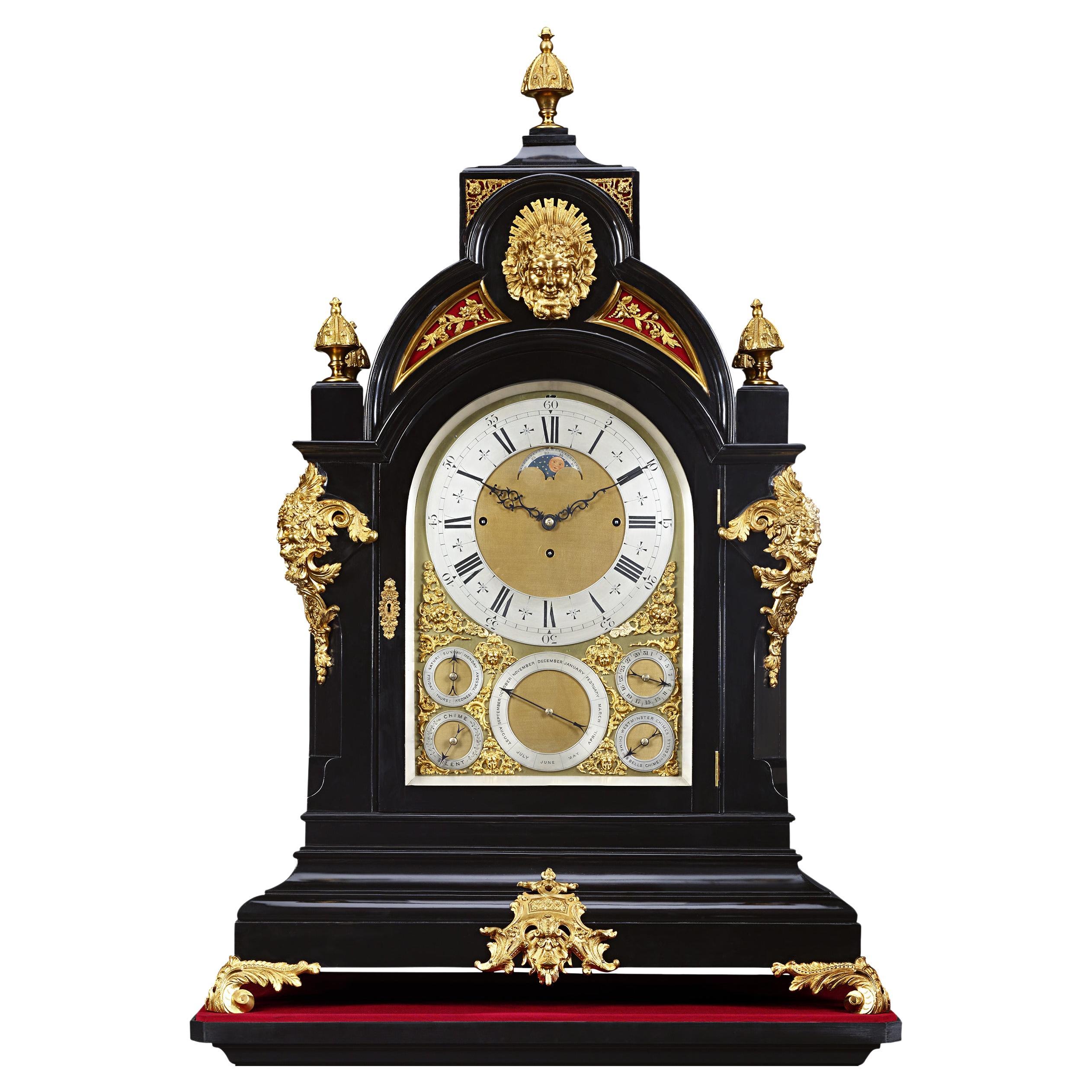 Monumental Three-Train Bracket Clock by J.C. Jennens & Sons For Sale