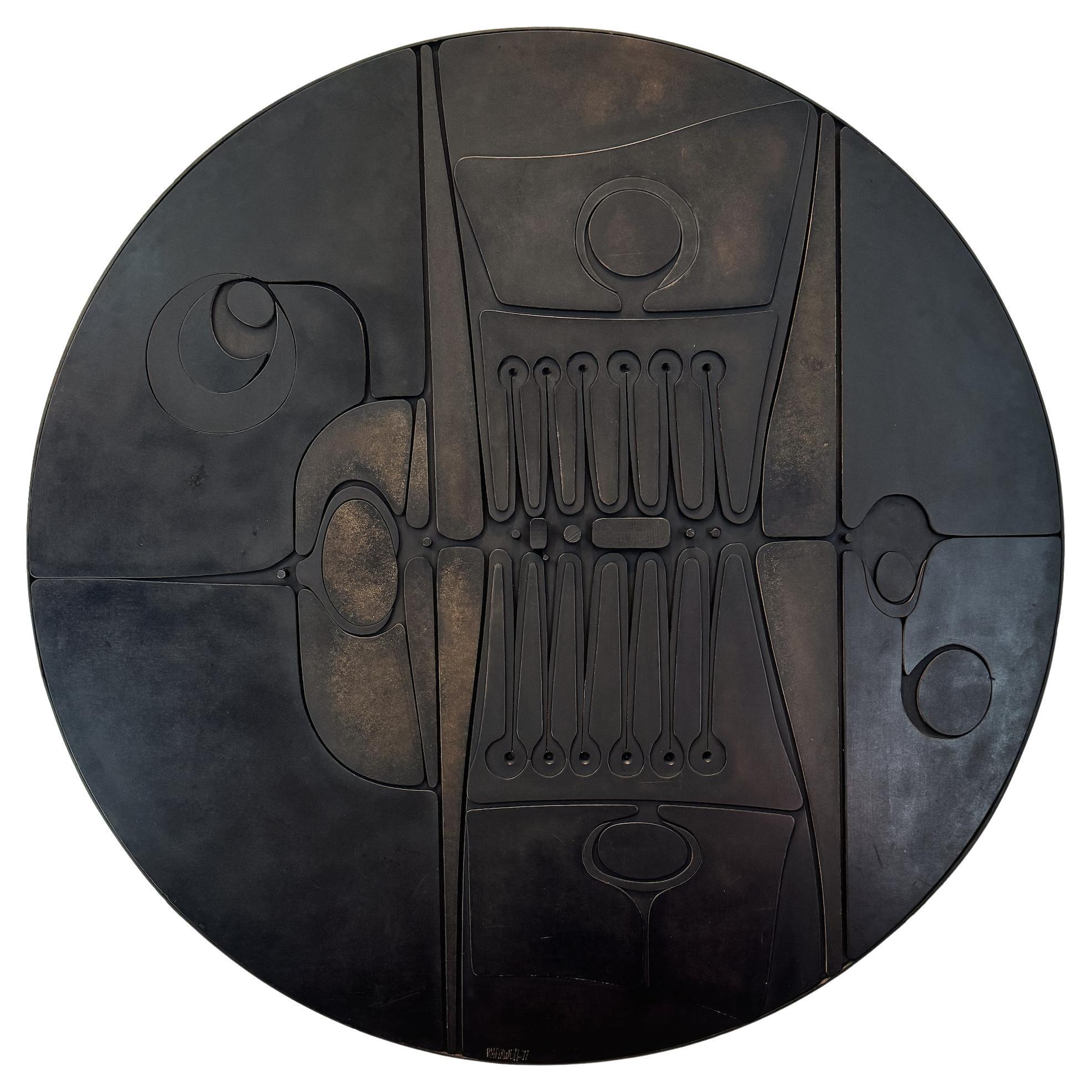 Monumental Tondo Wall Sculpture by Paul Maxwell