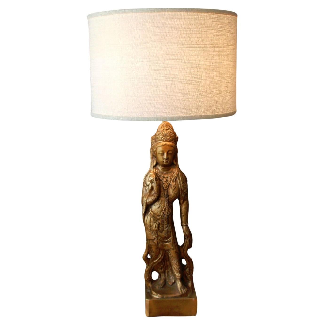 Monumental Tony Paul for Westwood Futures Asian Buddha Sculptural Table Lamp MCM For Sale