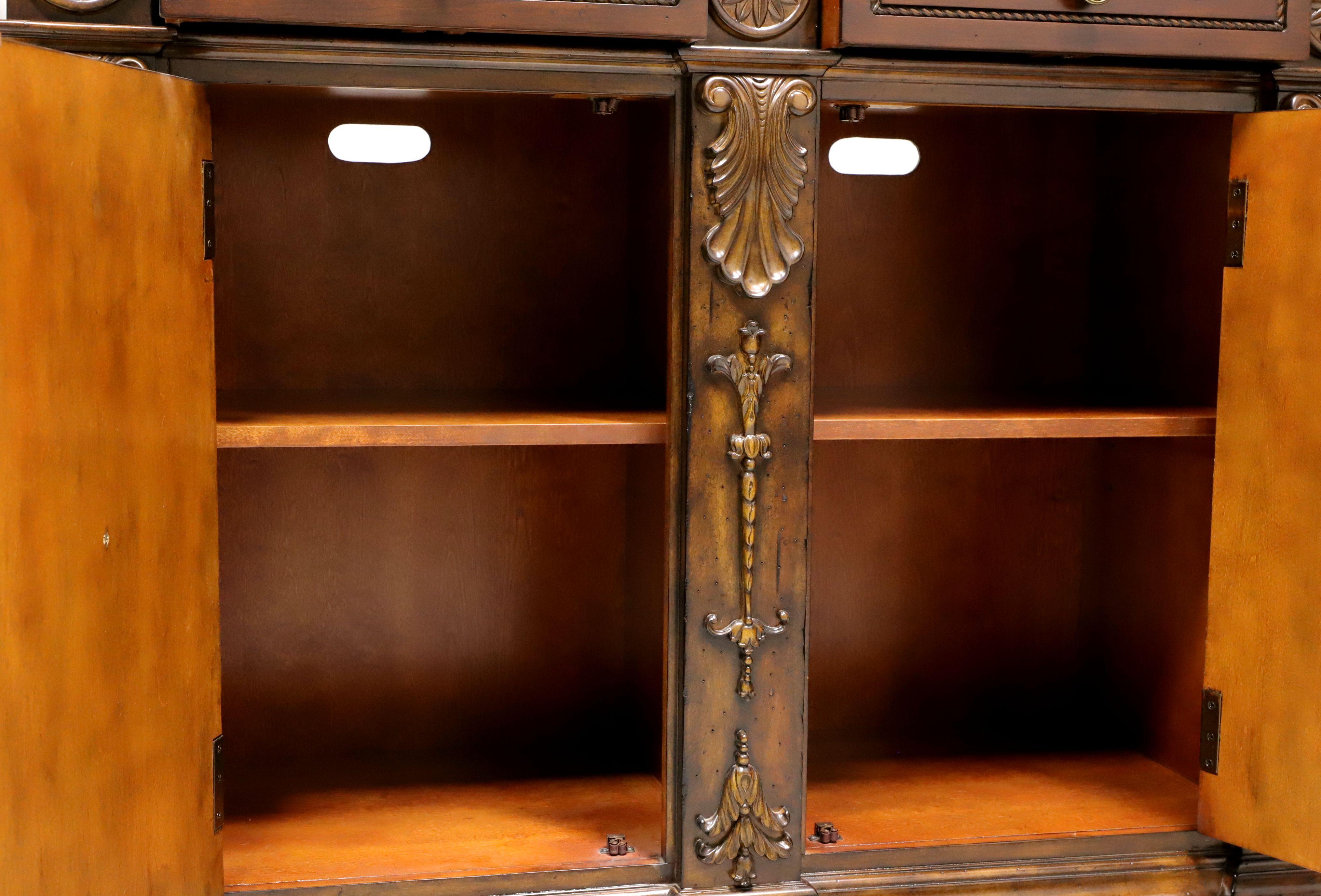 Monumental Transitional Style Carved Mahogany Buffet Credenza For Sale 2