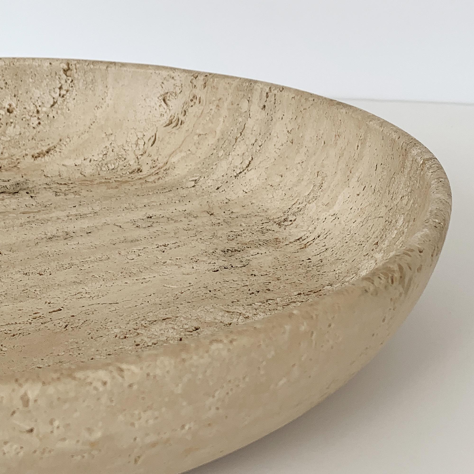 Monumental Travertine Bowl Centrepiece by Giusti and Di Rosa for Up & Up 3