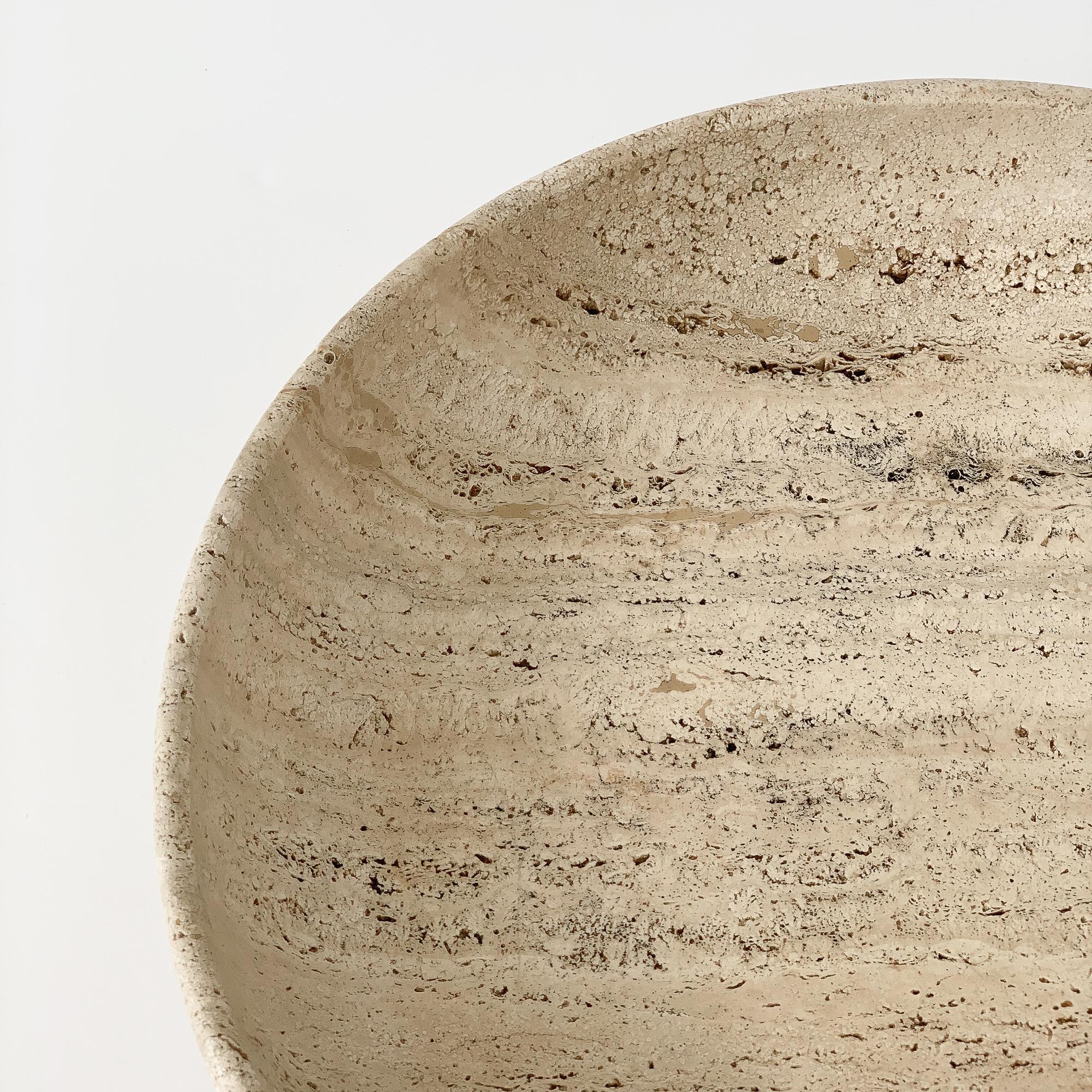 Monumental Travertine Bowl Centrepiece by Giusti and Di Rosa for Up & Up 4