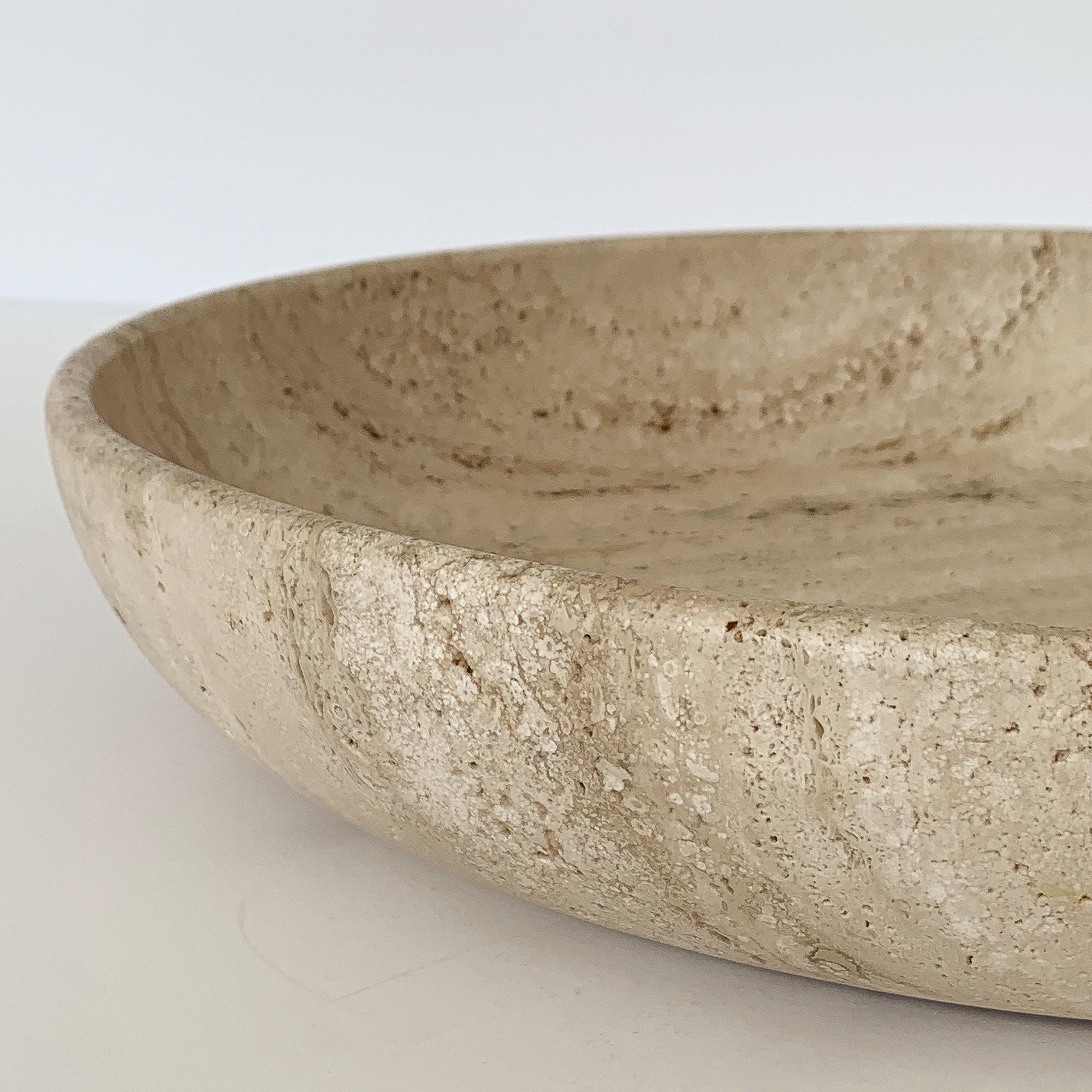 Monumental Travertine Bowl Centrepiece by Giusti and Di Rosa for Up & Up 5