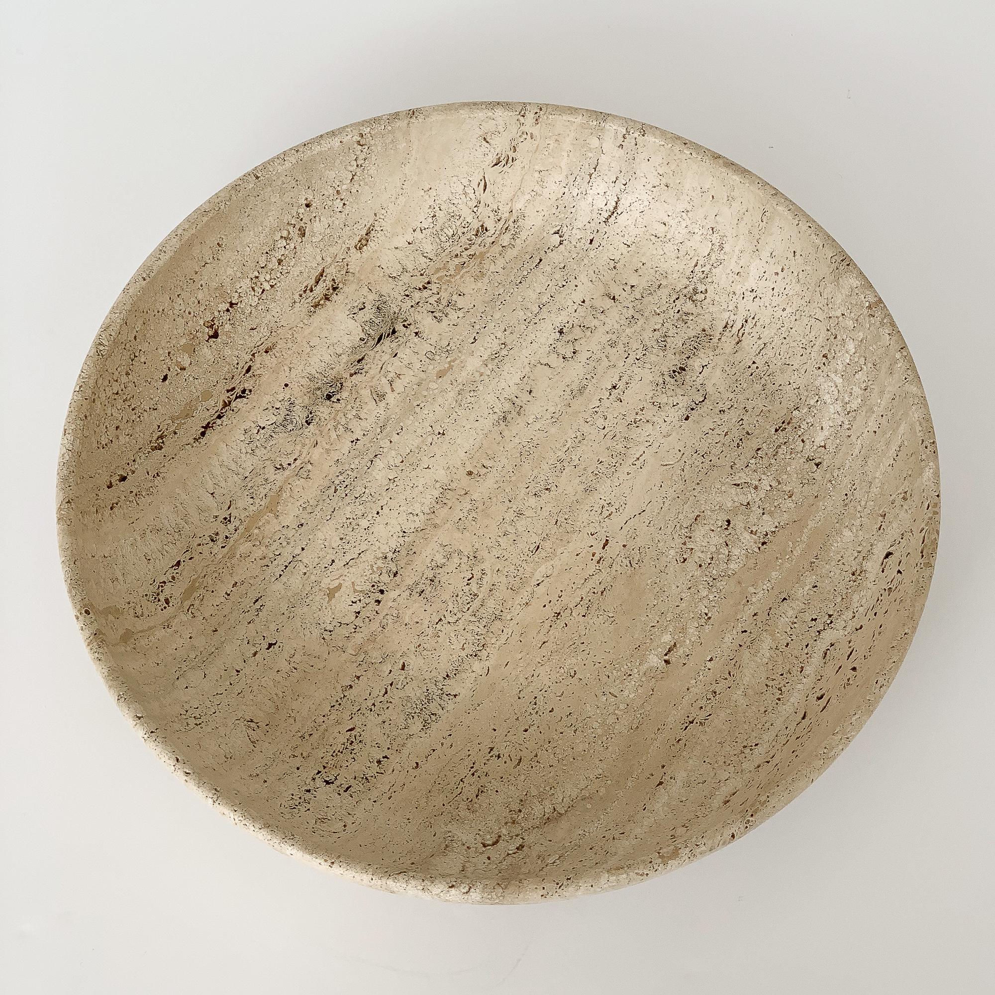 Italian Monumental Travertine Bowl Centrepiece by Giusti and Di Rosa for Up & Up