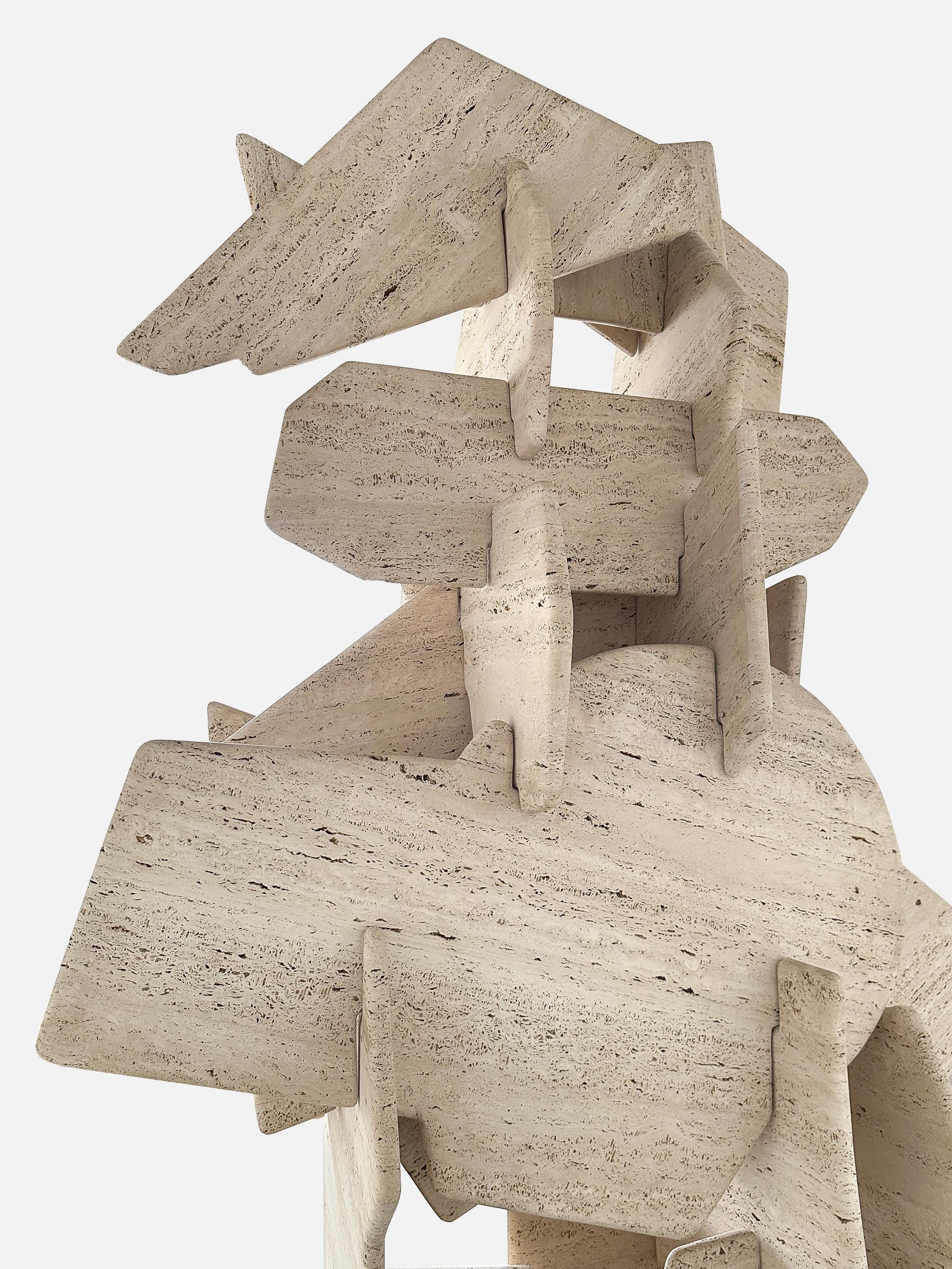 Monumentale Travertin-Skulptur „Matrix“ von Robert Winslow im Angebot 11