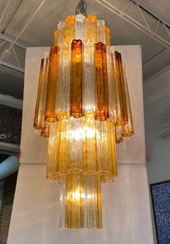 Monumental Tri-Color Italian Murano Tronchi Chendelier, Venini