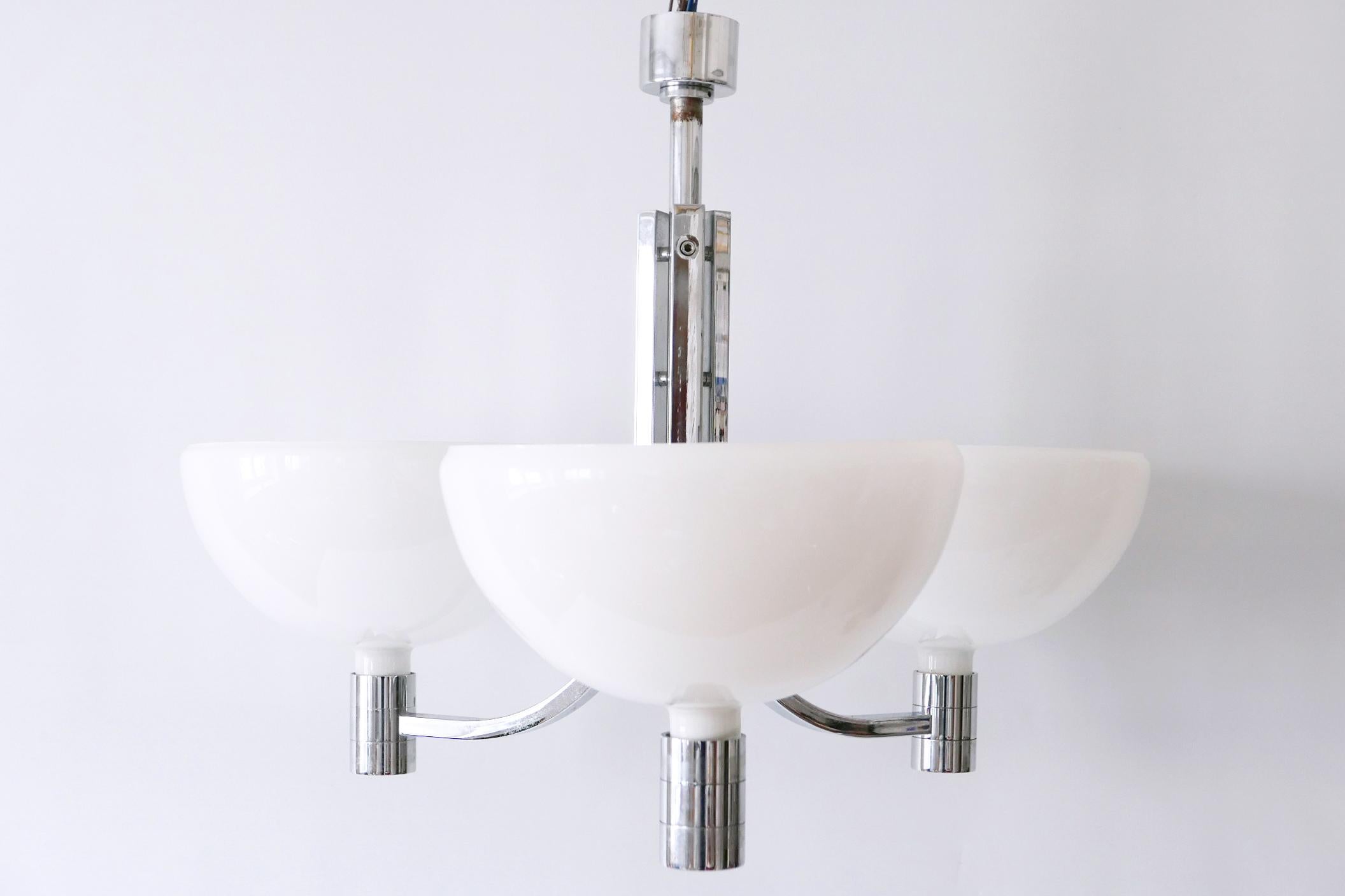 Plaqué Monumental Triple Chandelier by Franco Albini & Franca Helg for Sirrah, 1969 en vente
