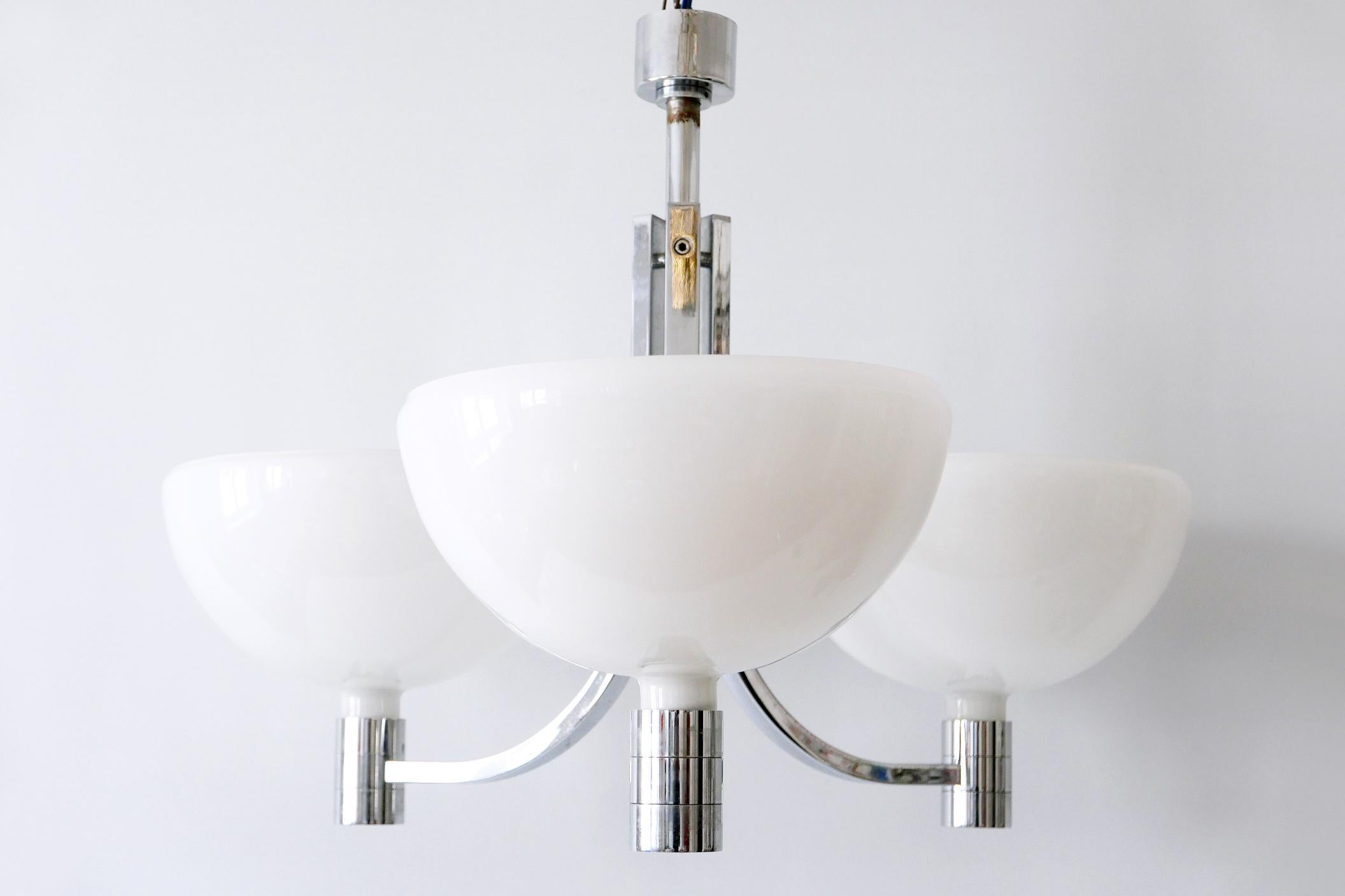 Verre opalin Monumental Triple Chandelier by Franco Albini & Franca Helg for Sirrah, 1969 en vente
