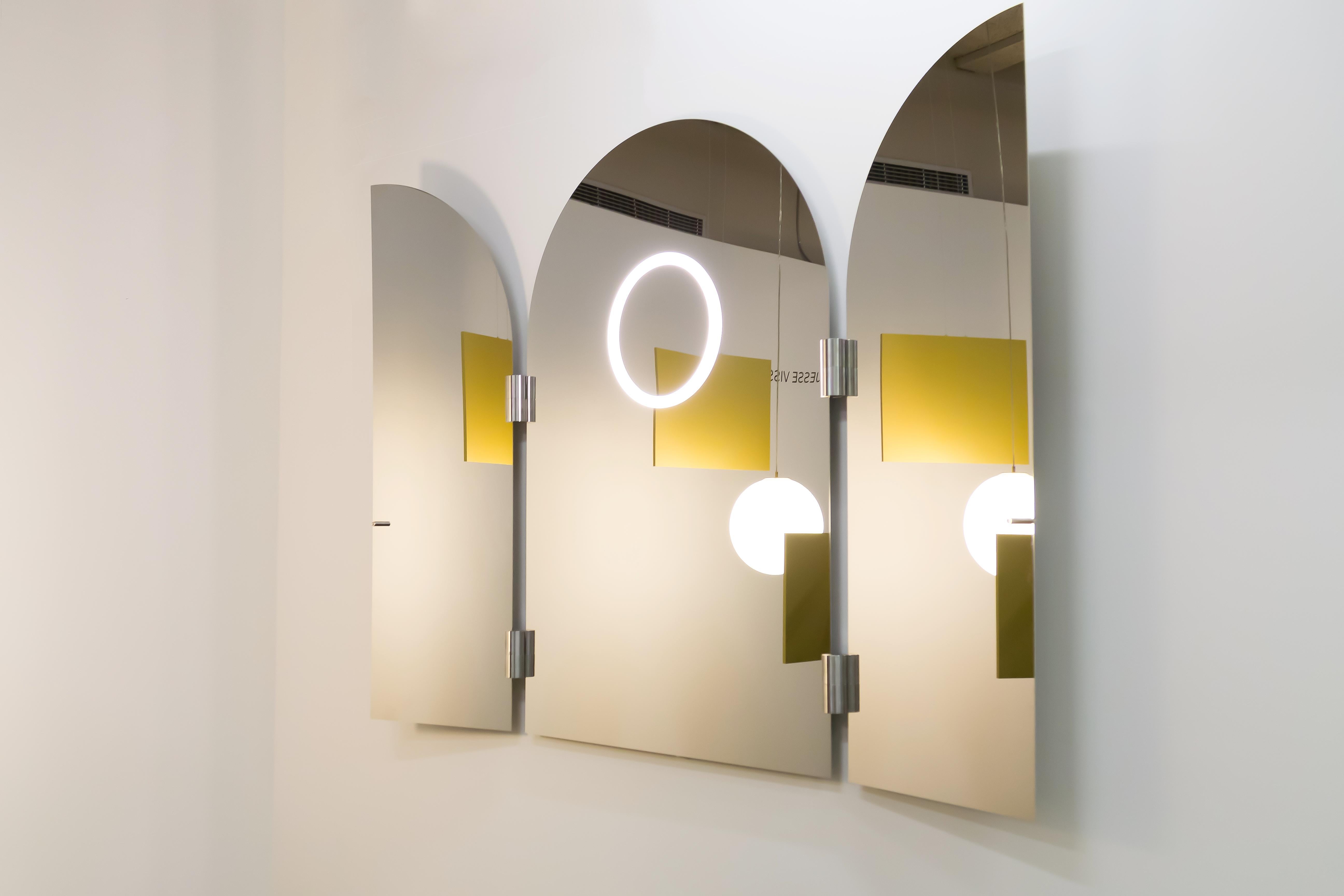 Modern Monumental Triptychs Enlighted Mirror by Jesse Visser For Sale