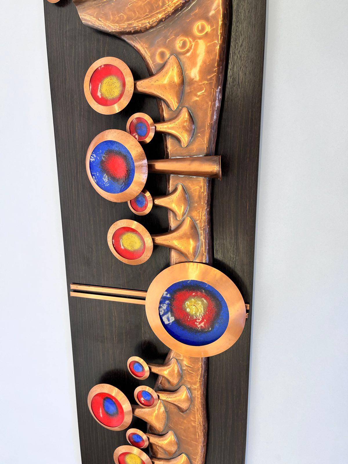 Late 20th Century Monumental Unique Midcentury Brass / Copper Wall Sculpture, Germany, 1970s  For Sale