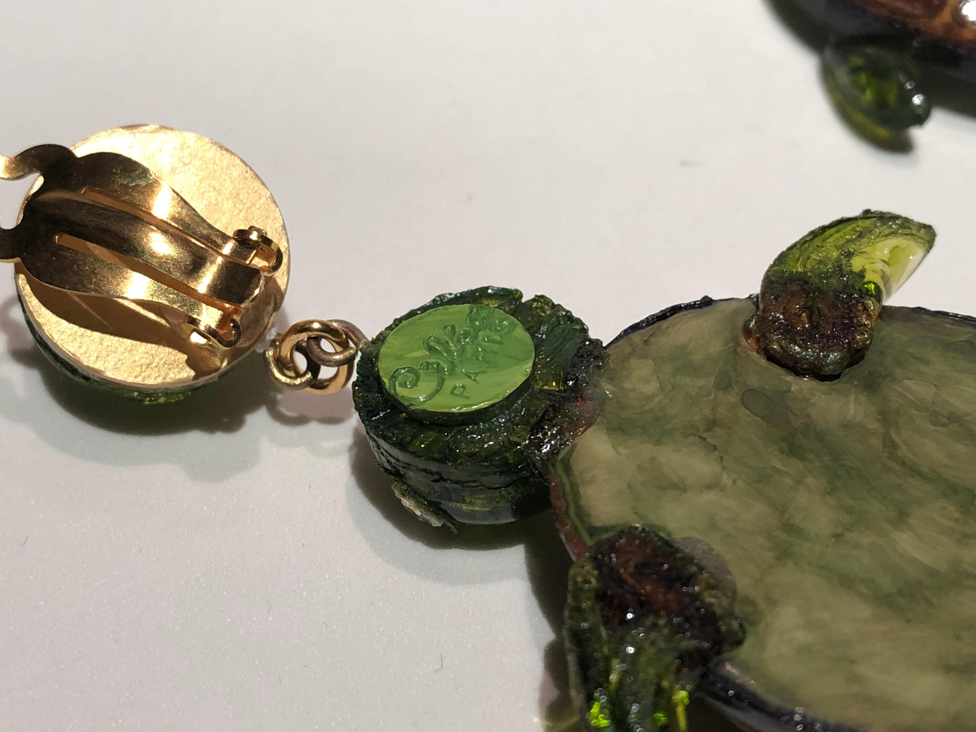 Monumental Unique Turtle Statement Earrings by Cilea Paris  8