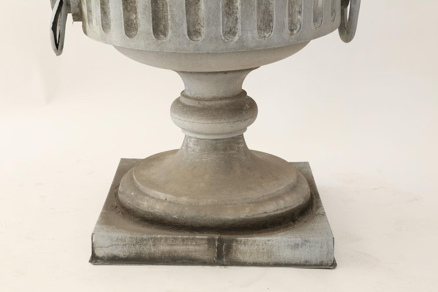 Monumental Urn-Shape Zinc Finial In Fair Condition For Sale In Houston, TX