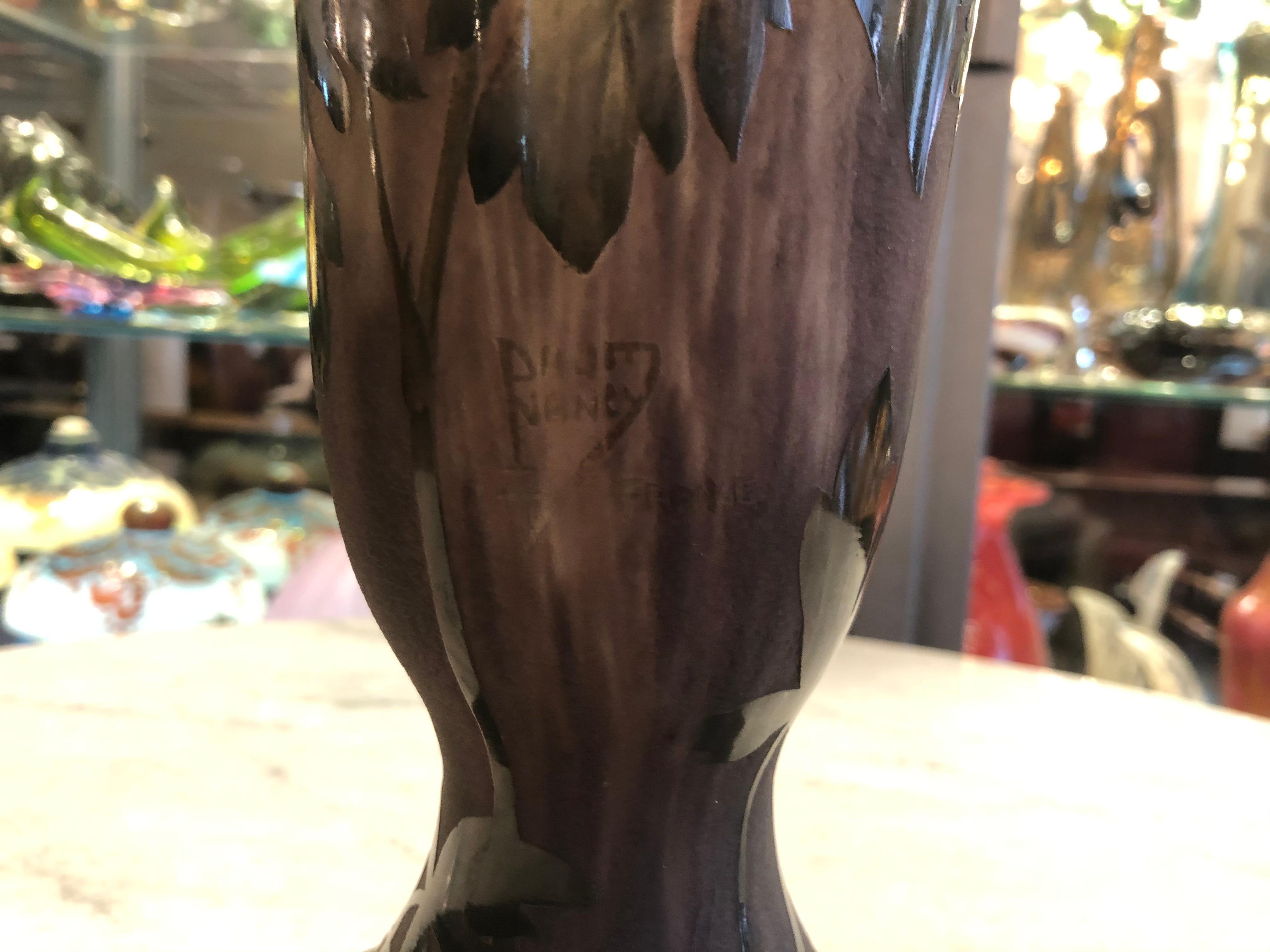 Monumentale Vase, signiert: Daum Nancy, Frankreich, Stil: Jugendstil, 1910 im Angebot 6