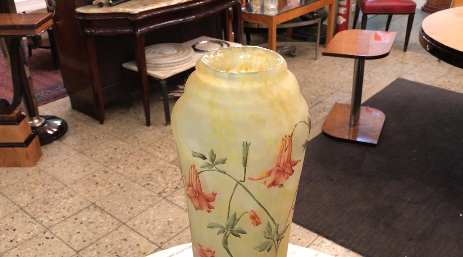 Monumentale Vase, signiert: Daum Nancy, Frankreich, Stil: Jugendstil, 1910 im Angebot 9