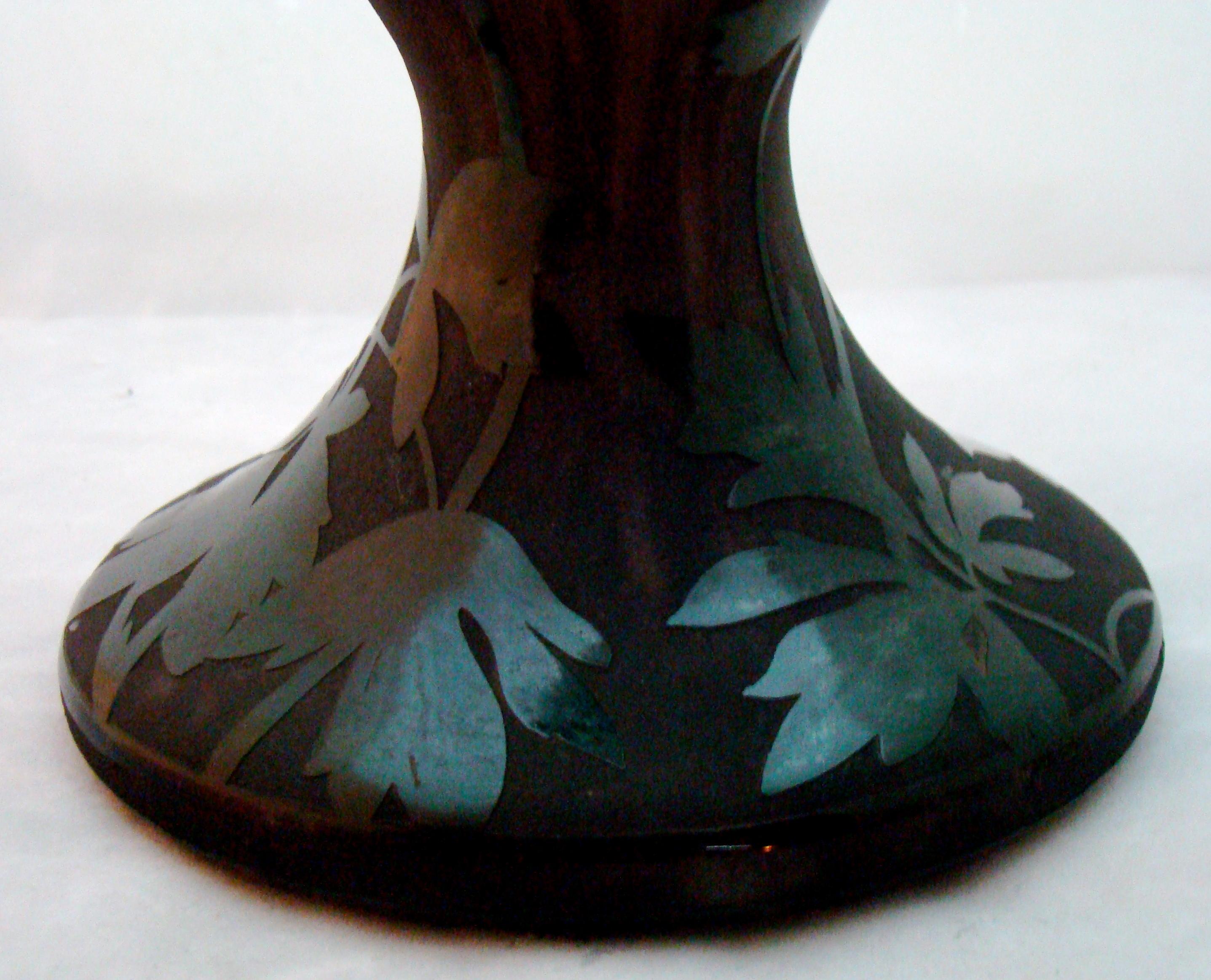 Glass Monumental Vase, Sign: Daum Nancy France, Style: Jugendstil, Art Nouveau, 1910 For Sale