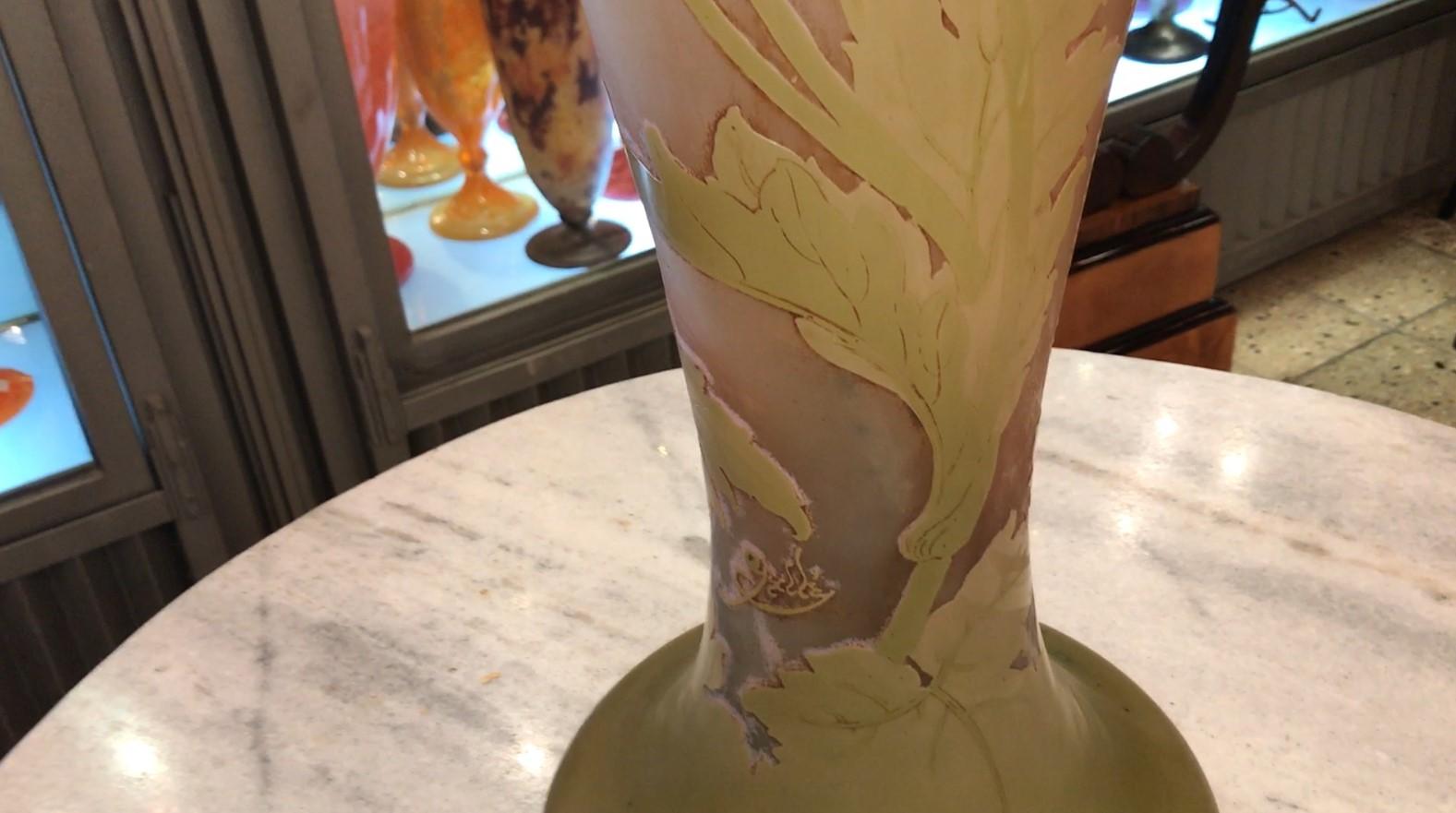 Monumental Vase, Sign: Gallé, Style: Jugendstil, Art Nouveau, Liberty, 1850 For Sale 6