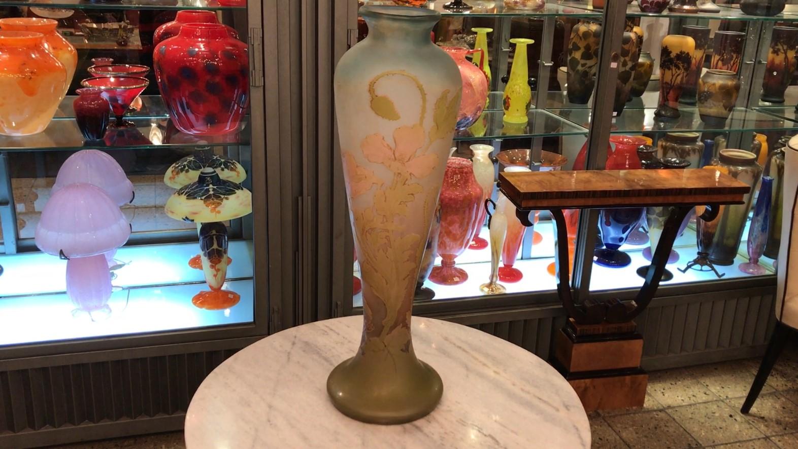 Français Vase monumental, Signe : Gallé, Style : Jugendstil, Art Nouveau, Liberté, 1850 en vente