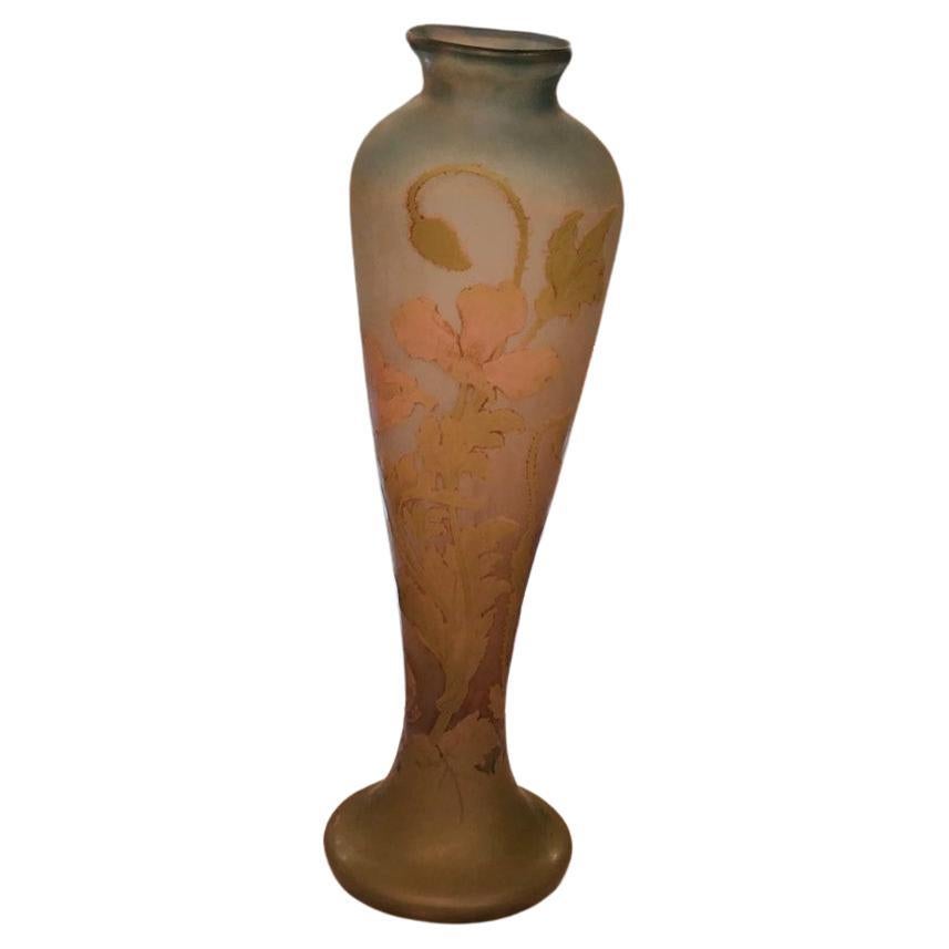 Monumental Vase, Sign: Gallé, Style: Jugendstil, Art Nouveau, Liberty, 1850 For Sale