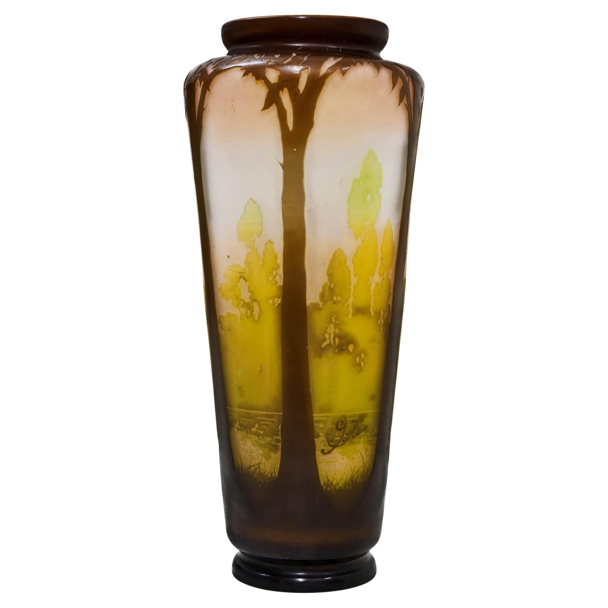 Monumental Vase, Sign: Gallé, Style: Jugendstil, Art Nouveau, Liberty, 1905 For Sale