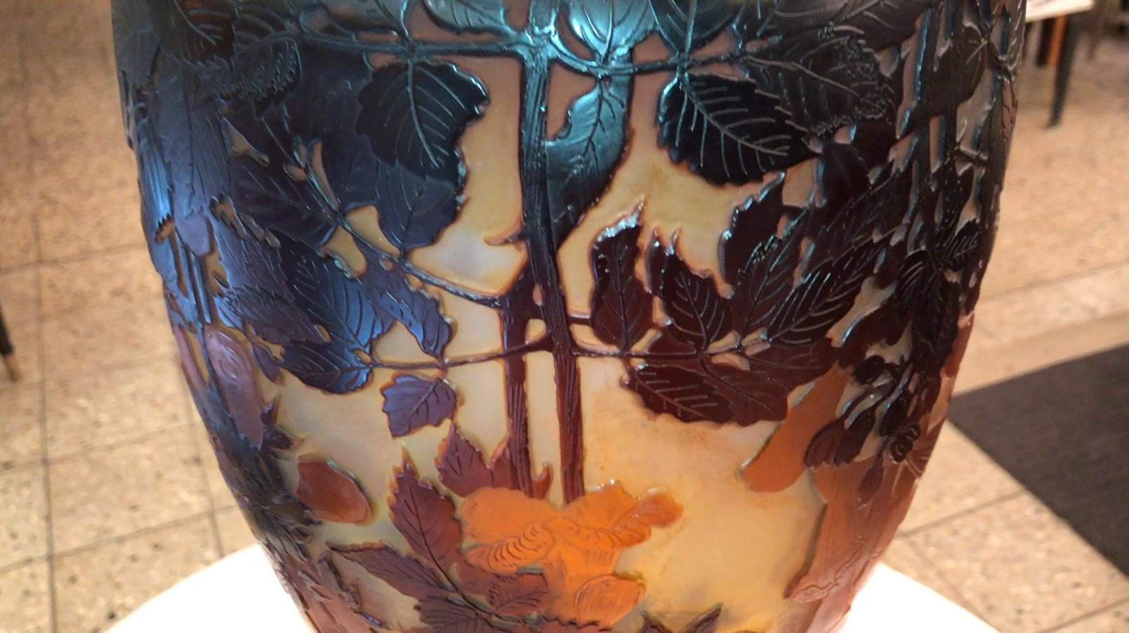 Monumental Vase, Sign: Gallé, Style: Jugendstil, Art Nouveau, Liberty For Sale 11