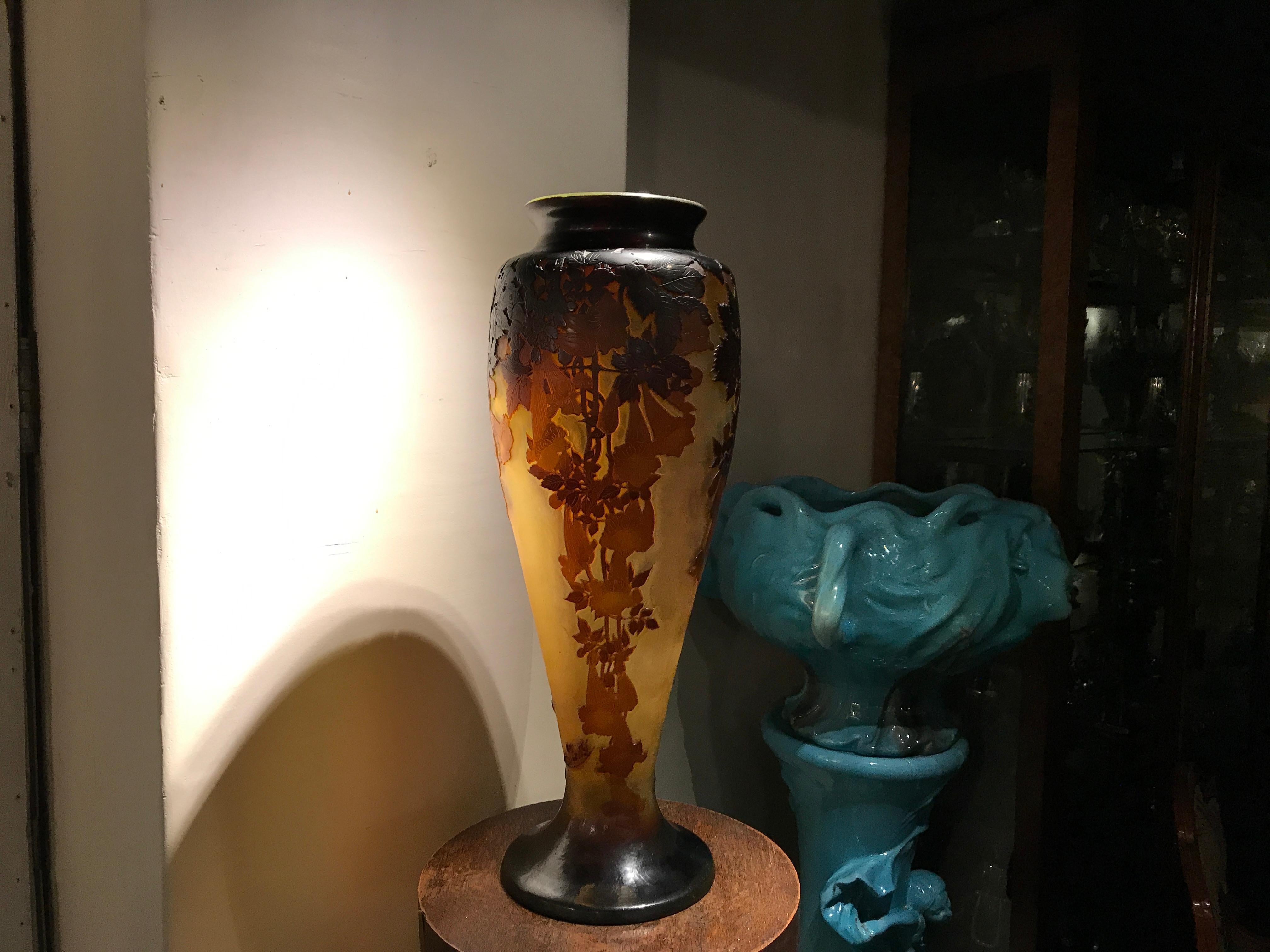 Vase monumental, Signe : Gallé, Style : Jugendstil, Art Nouveau, Liberty Bon état - En vente à Ciudad Autónoma Buenos Aires, C