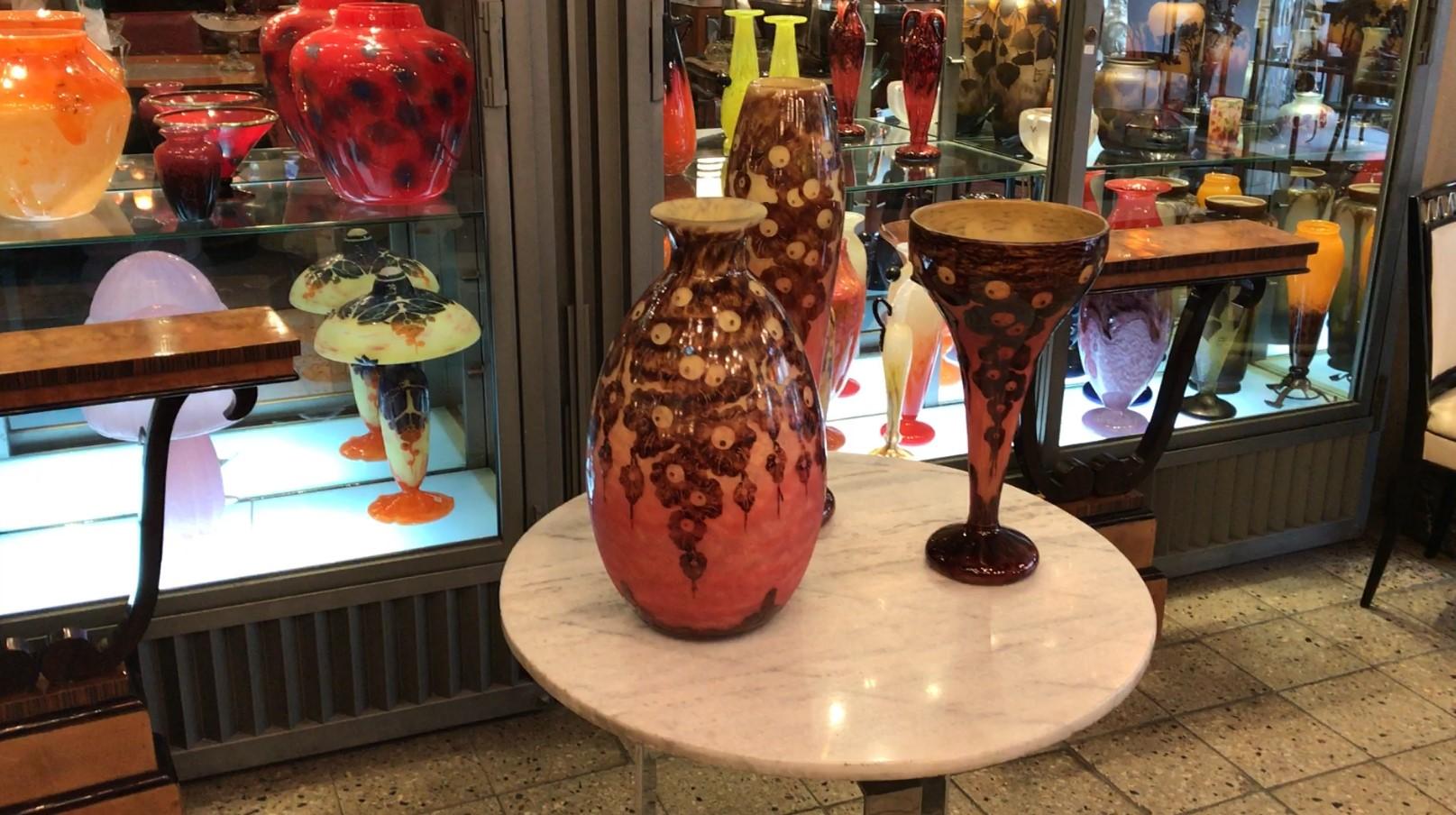 Art Glass Monumental Vase Sign: Le Verre ( Decoration Chêne ), Jugendstil, Art Nouveau For Sale
