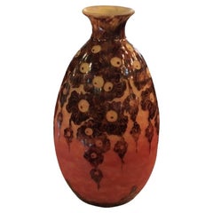 Monumentale Vase Zeichen: Le Verre ( Decoration Chêne ), Jugendstil, Art Nouveau