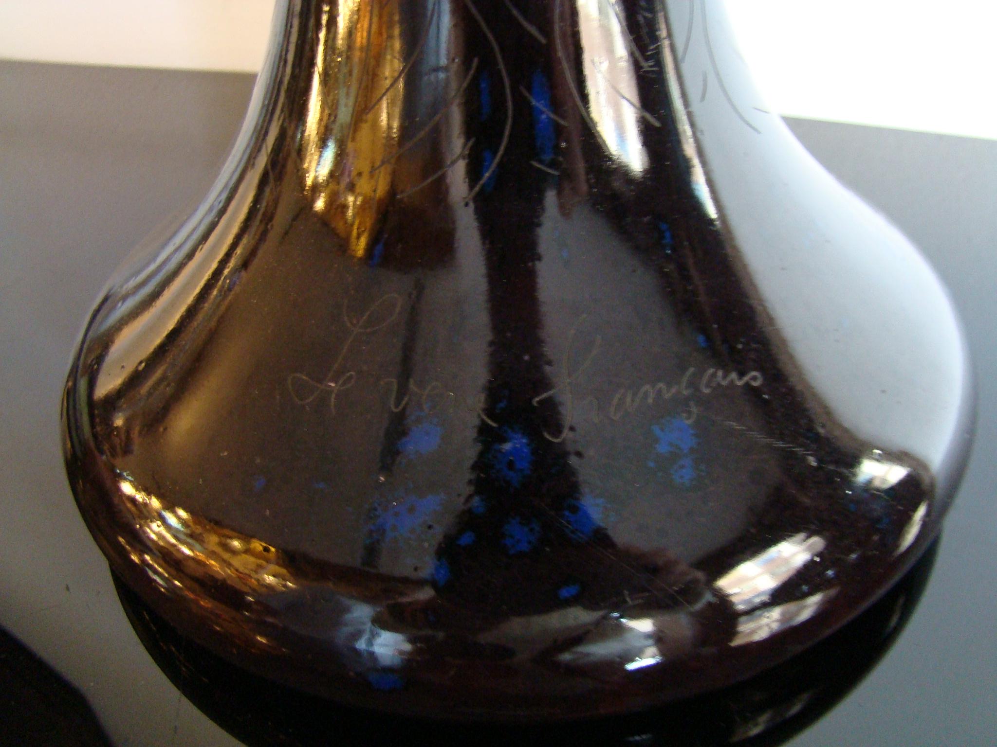 Monumental Vase, Sign: Le Verre Francais, charder ( Decoration Coconut) For Sale 3