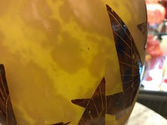 Vase Monumental Sign : Le Verre Francais France ( Decoration Halbrans )