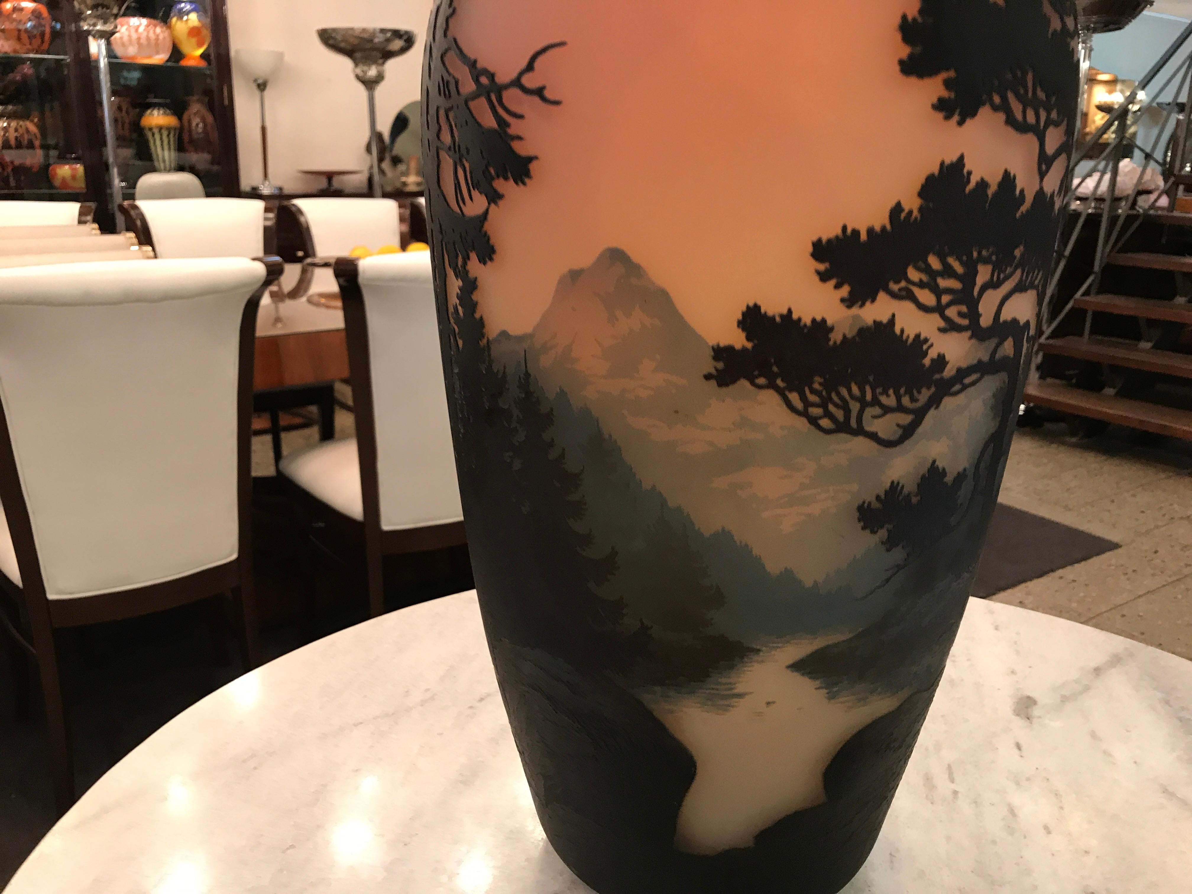Monumental Vase, Sign: Muller Fres Luneville, Jugendstil, Art Nouveau, liberty For Sale 1