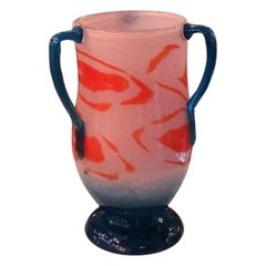 Vase monumental Signe : Schneider ( Decoración Jade ) avec applications, 1924