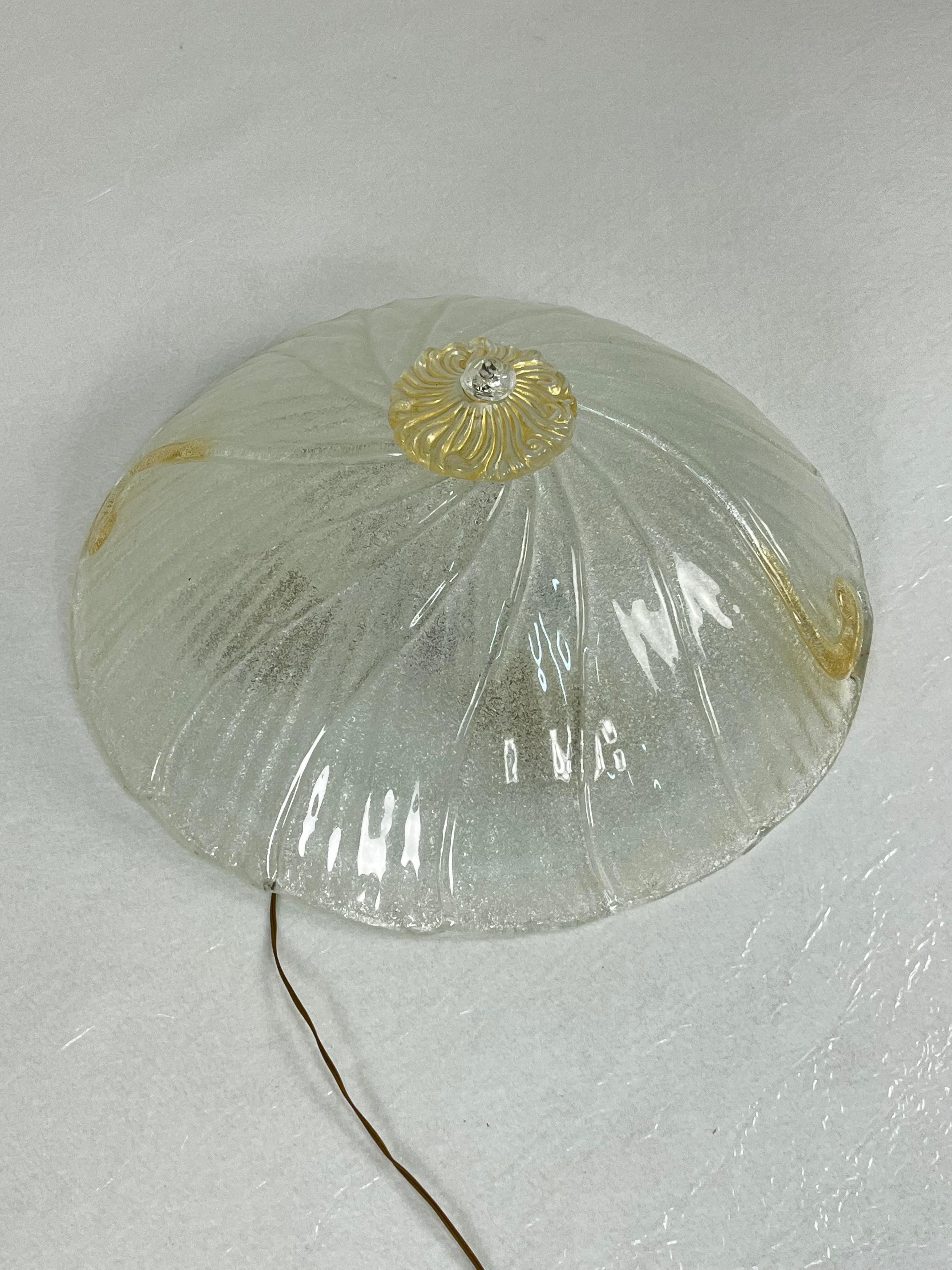 Lámpara de techo veneciana monumental de 4 luces de cristal de Murano, años 80 en venta 5