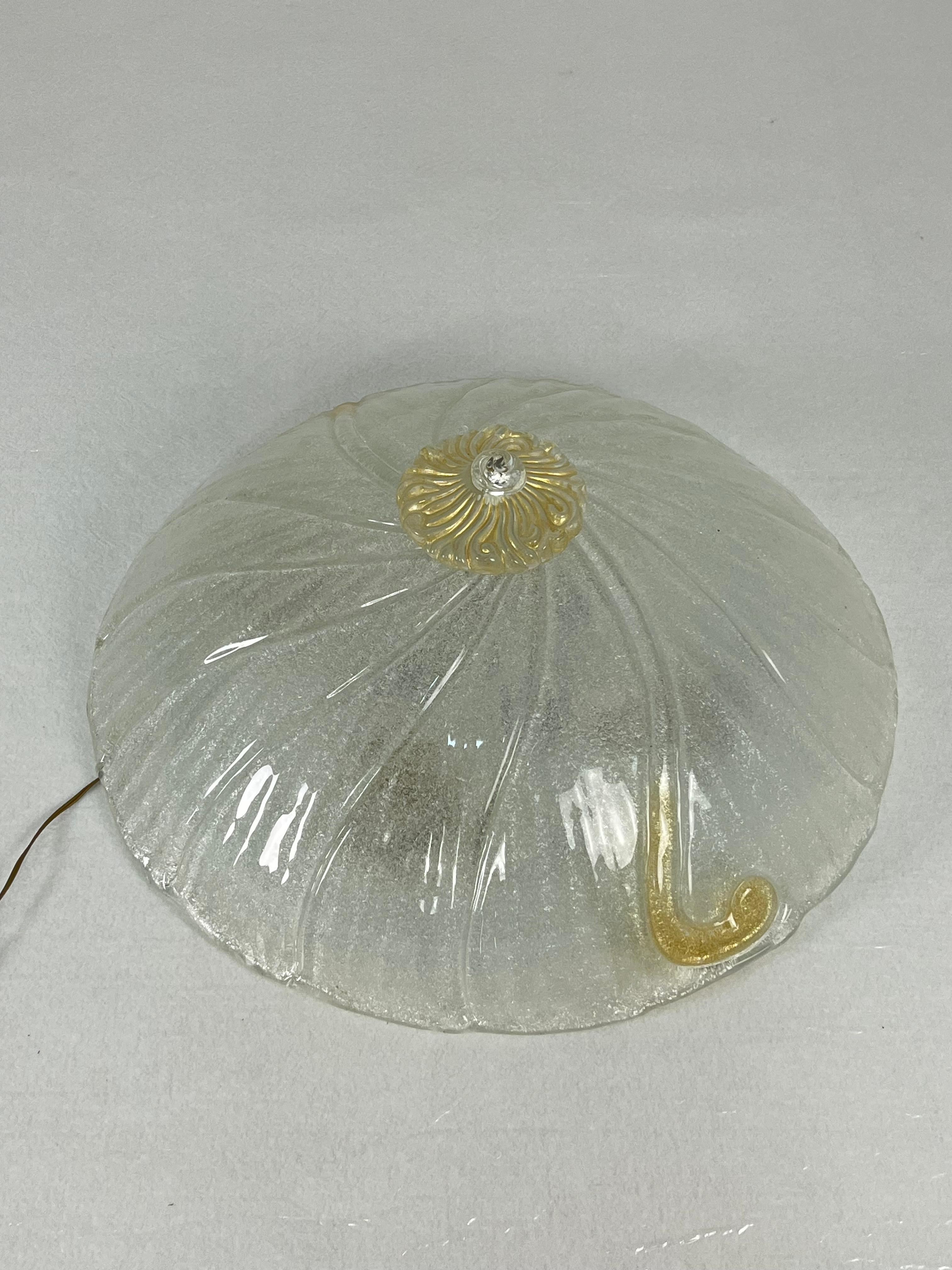 Lámpara de techo veneciana monumental de 4 luces de cristal de Murano, años 80 en venta 6
