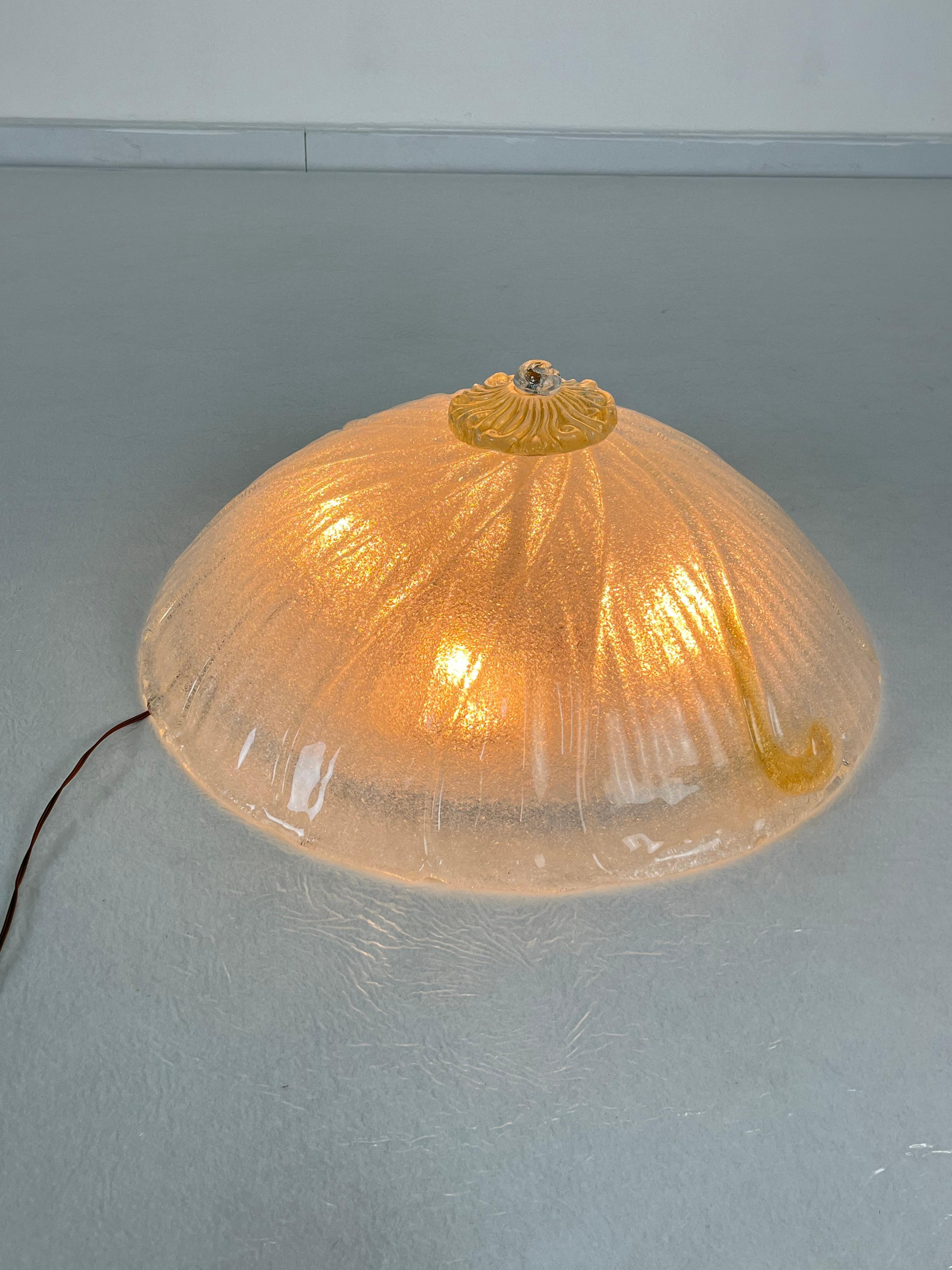 Lámpara de techo veneciana monumental de 4 luces de cristal de Murano, años 80 en Bueno estado para la venta en Palermo, IT
