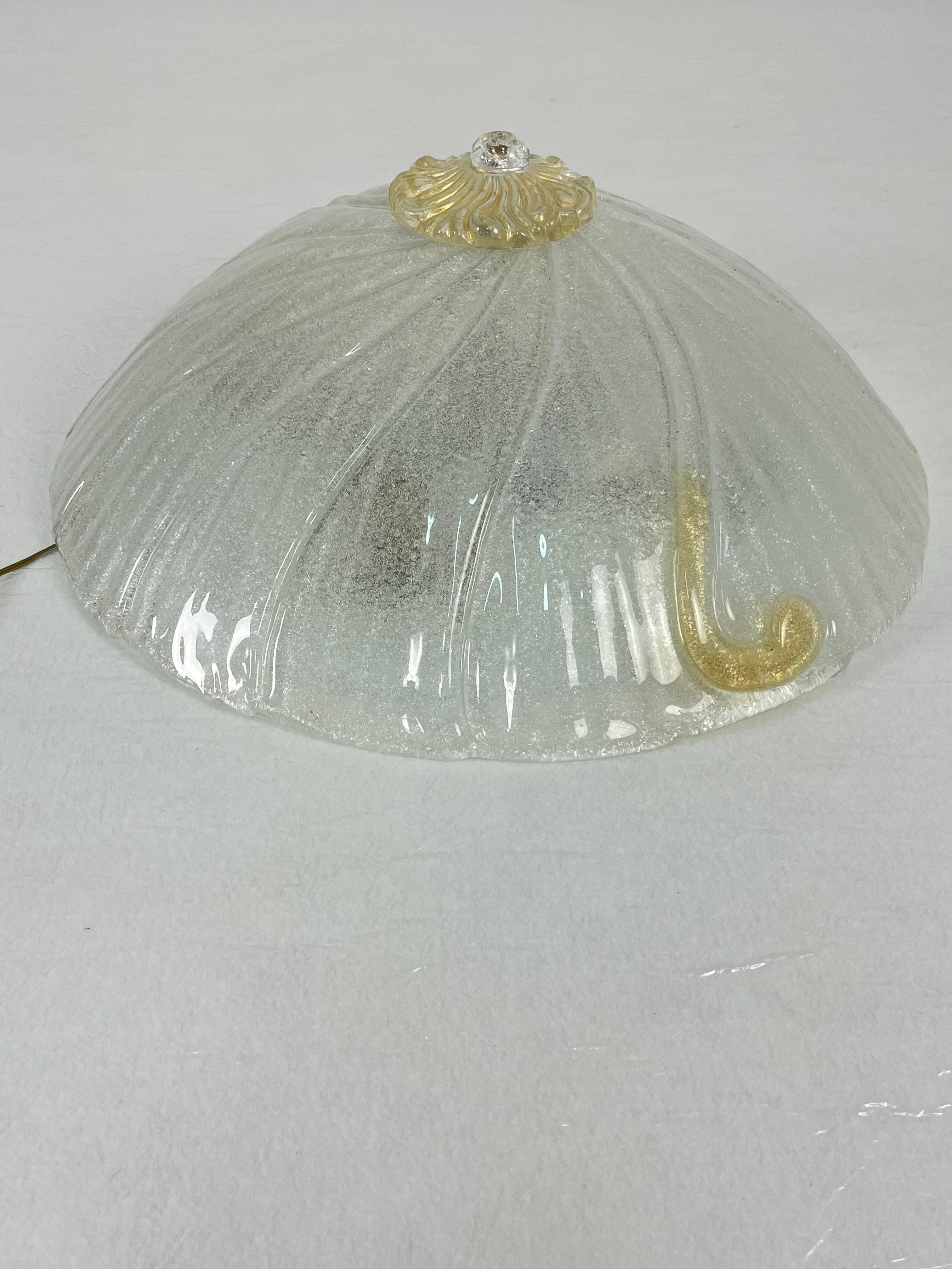 Lámpara de techo veneciana monumental de 4 luces de cristal de Murano, años 80 en venta 2