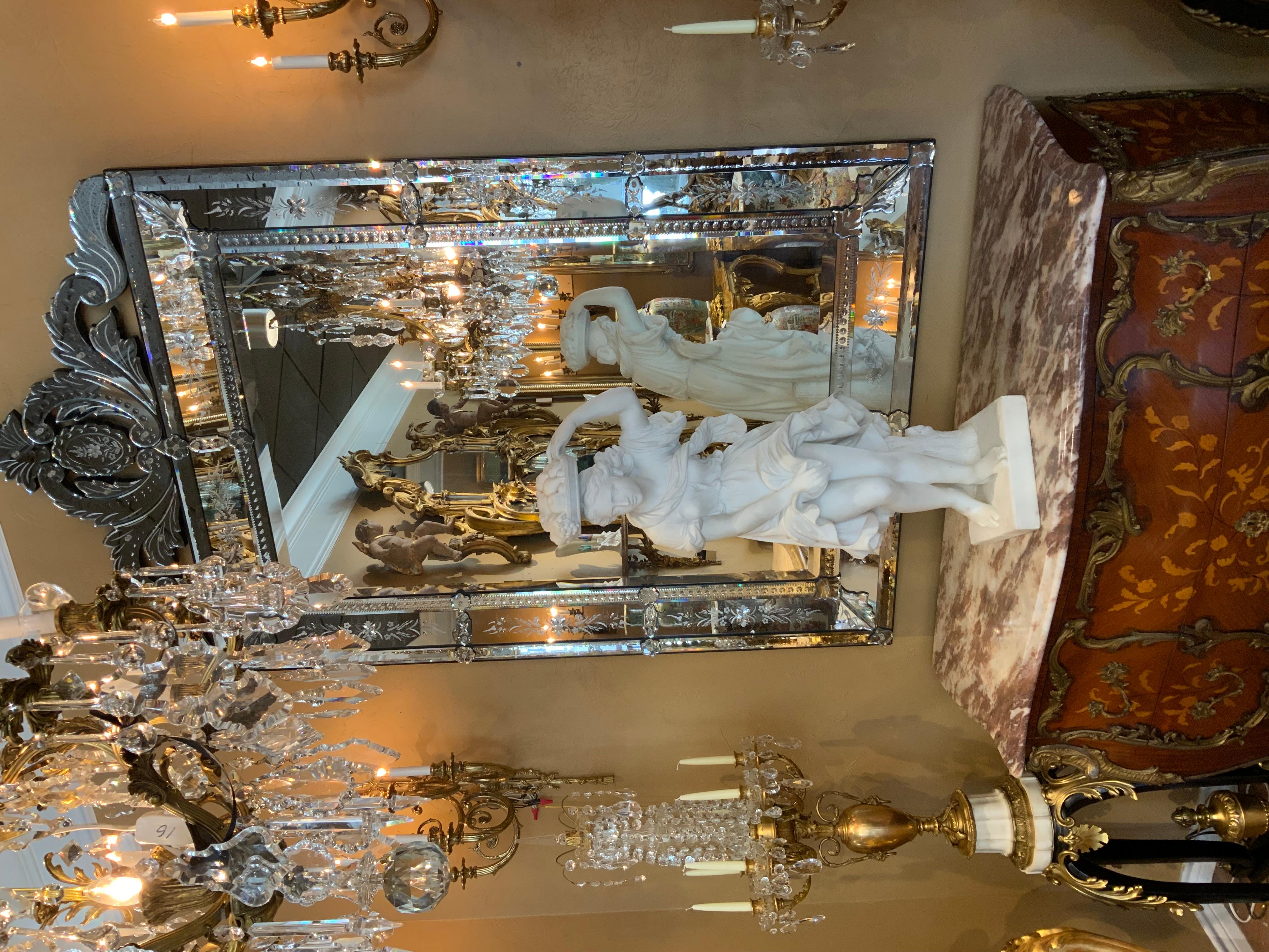 Monumental Venetian glass mirror For Sale 2