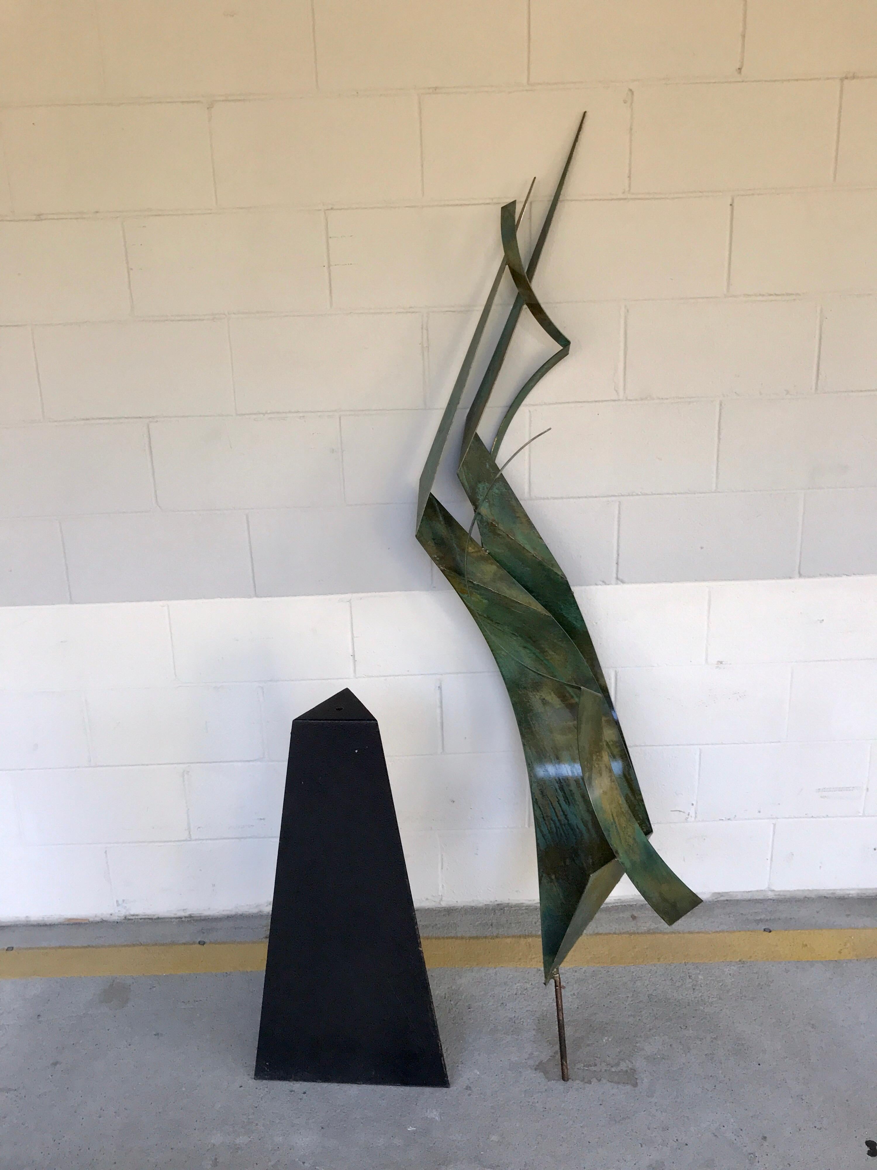 Monumental Verdigris Bronze Abstract Sculpture by Curtis Jere For Sale 10