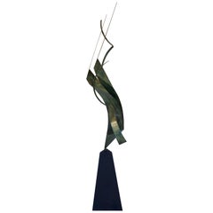 Monumental Verdigris Bronze Abstract Sculpture by Curtis Jere