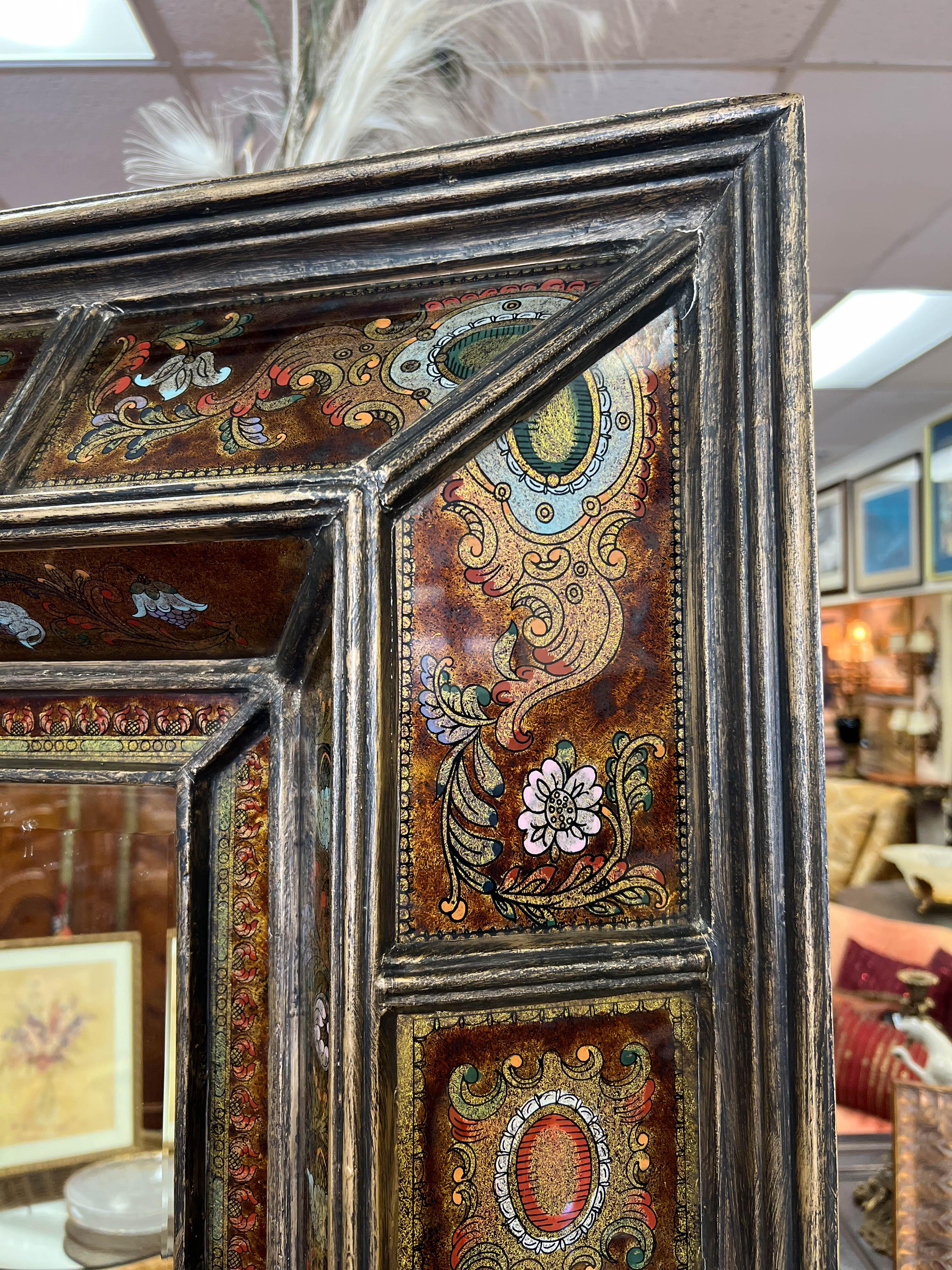 Monumental Verre Églomisé Rectangular Mirror 1