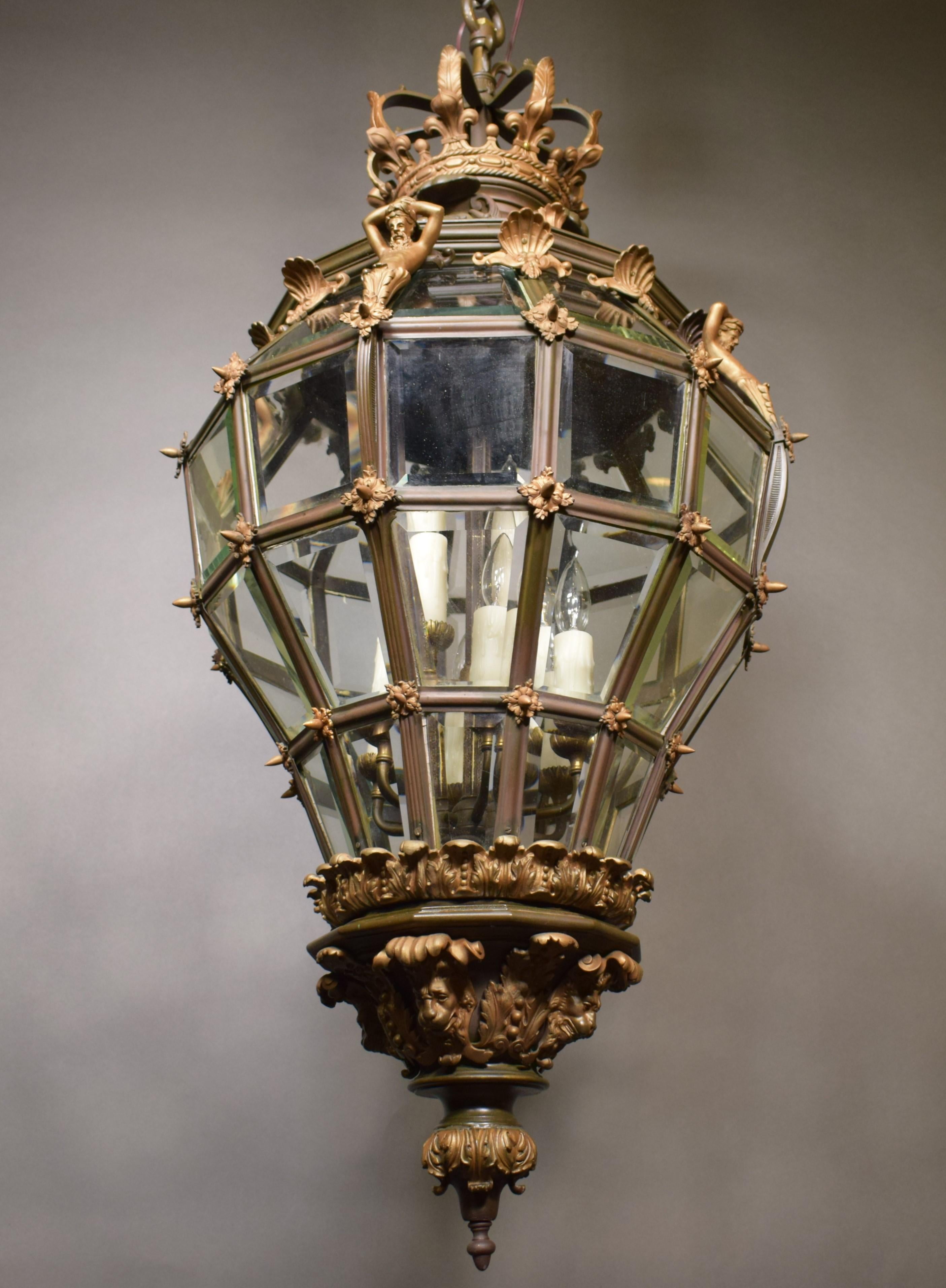 Louis XVI Monumental Versailles Style Lantern Chandelier For Sale