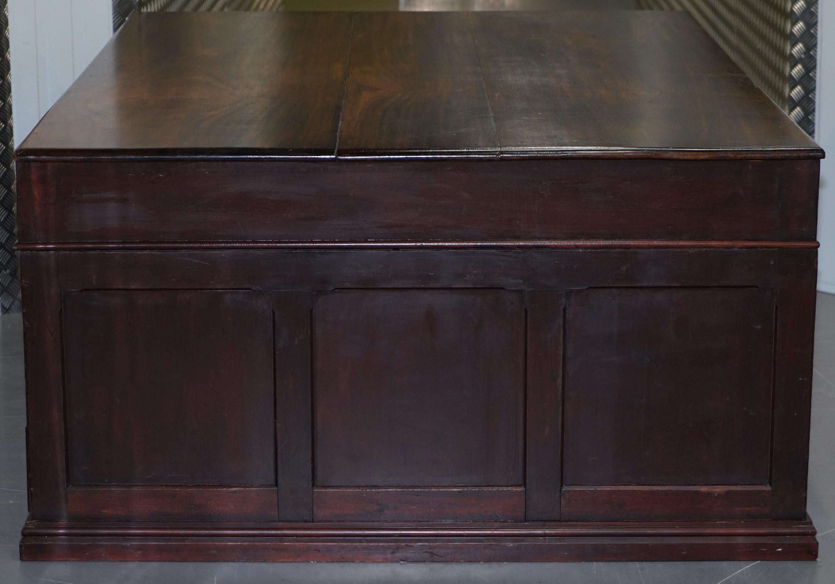 Monumental Victorian 9 Drawer 2 Cupboard Double Sided Twin Pedestal Partner Desk 1