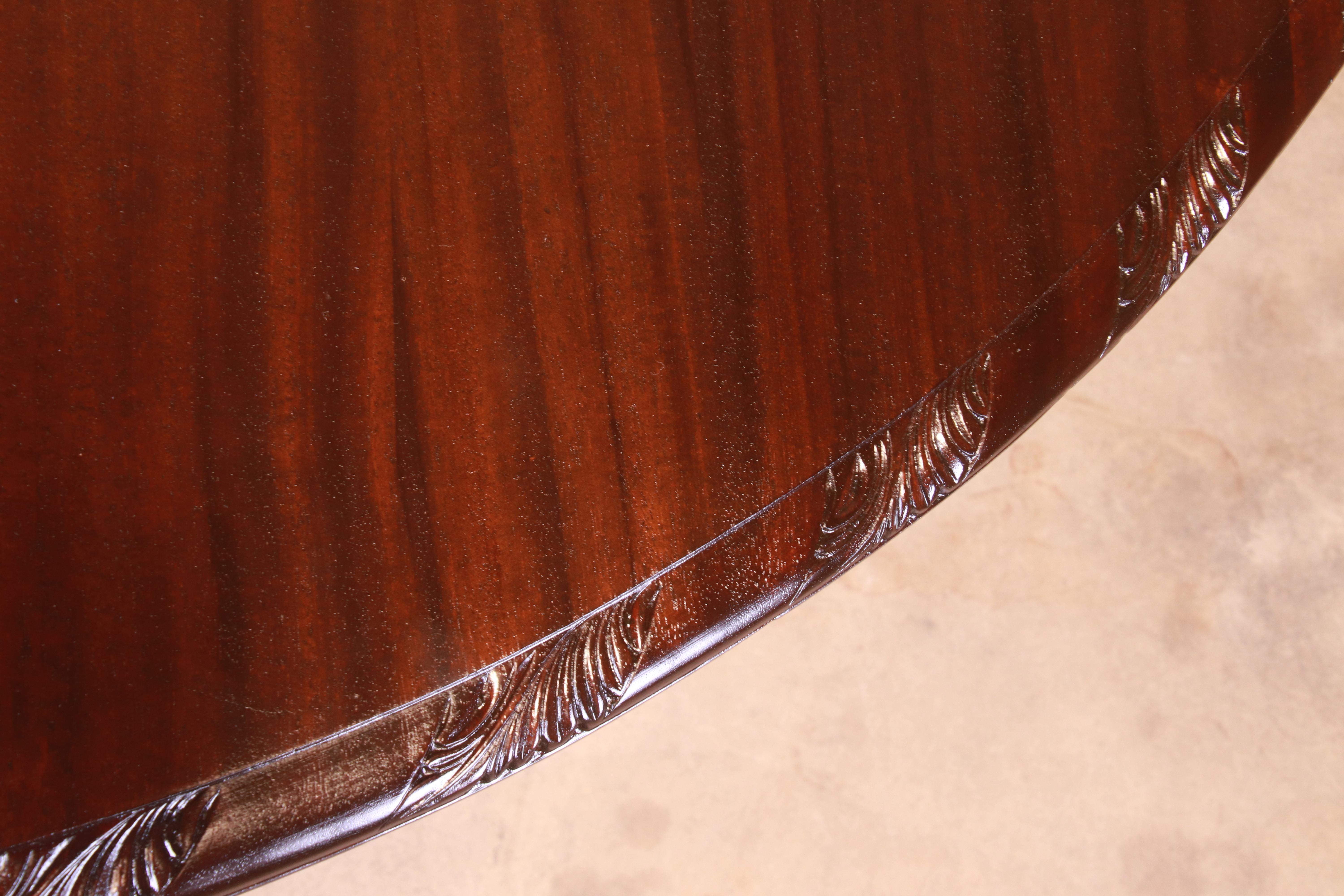 Monumental Victorian Carved Mahogany Dining Table with Seven Leaves, Refinished 3