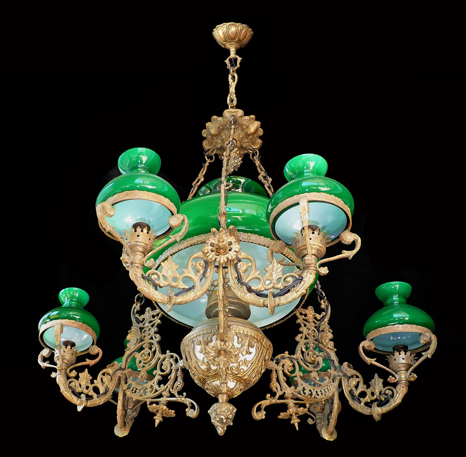 green chandelier