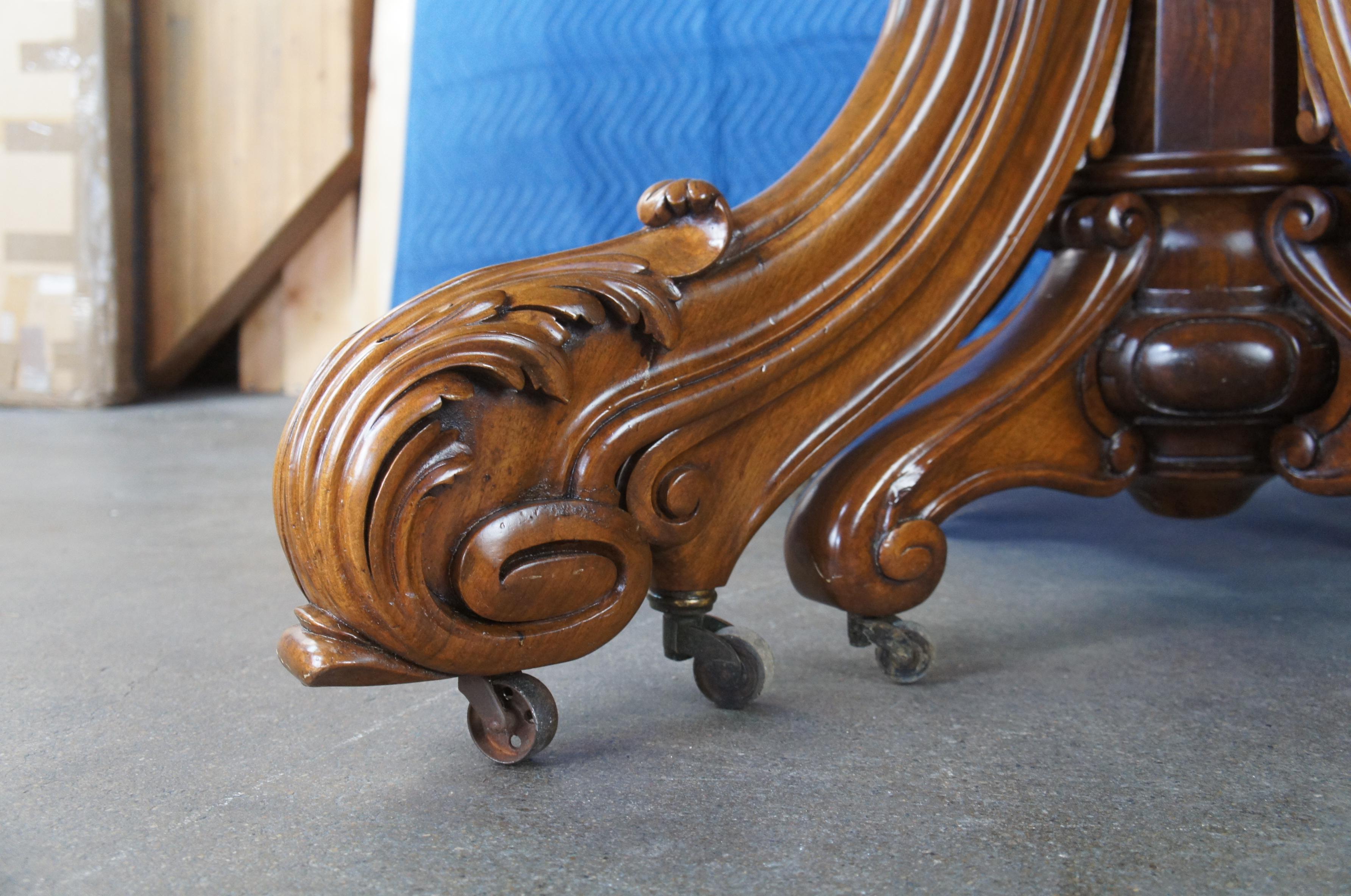 Monumental Victorian Walnut Extendable Boardroom Conference Dining Table For Sale 8