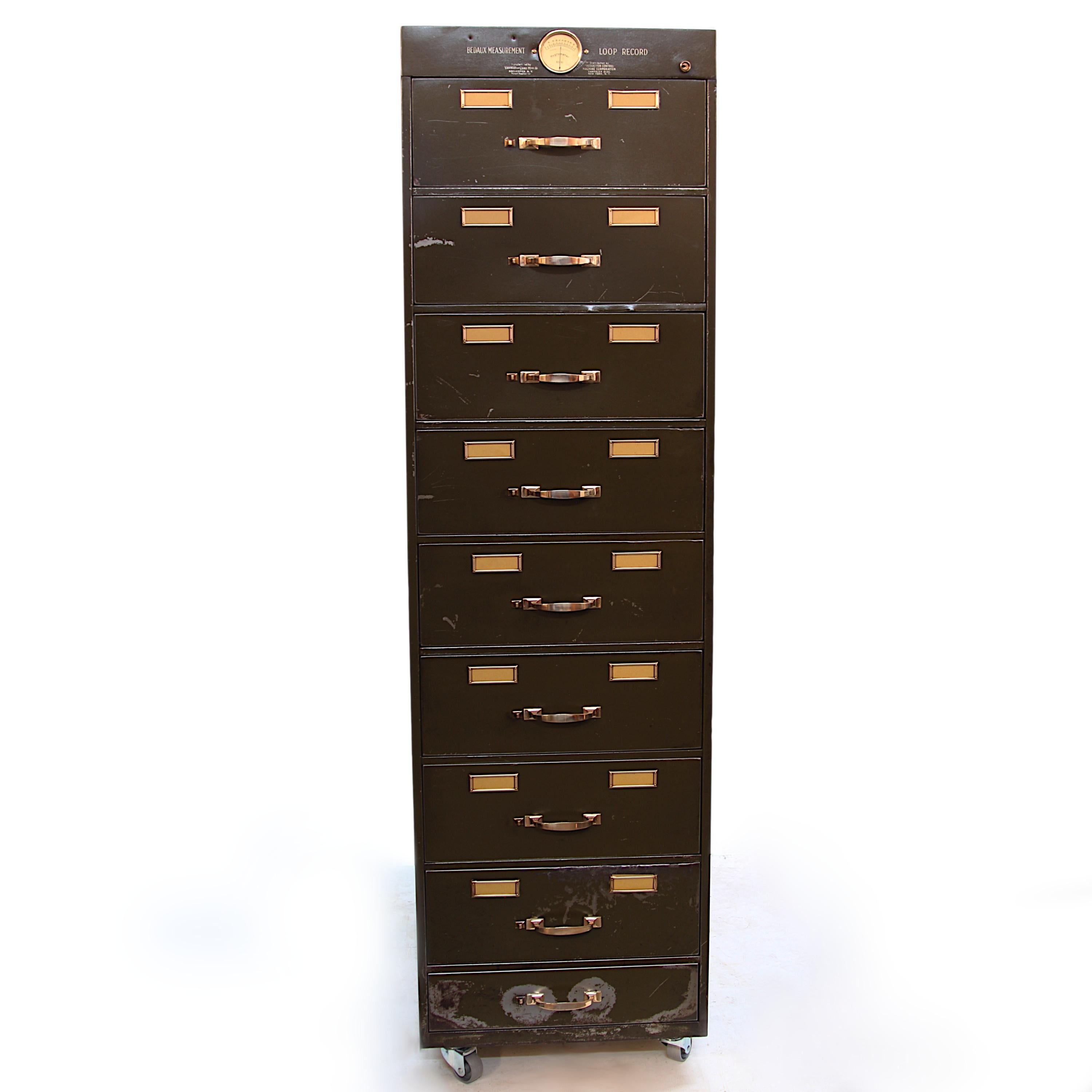 vintage metal filing cabinet